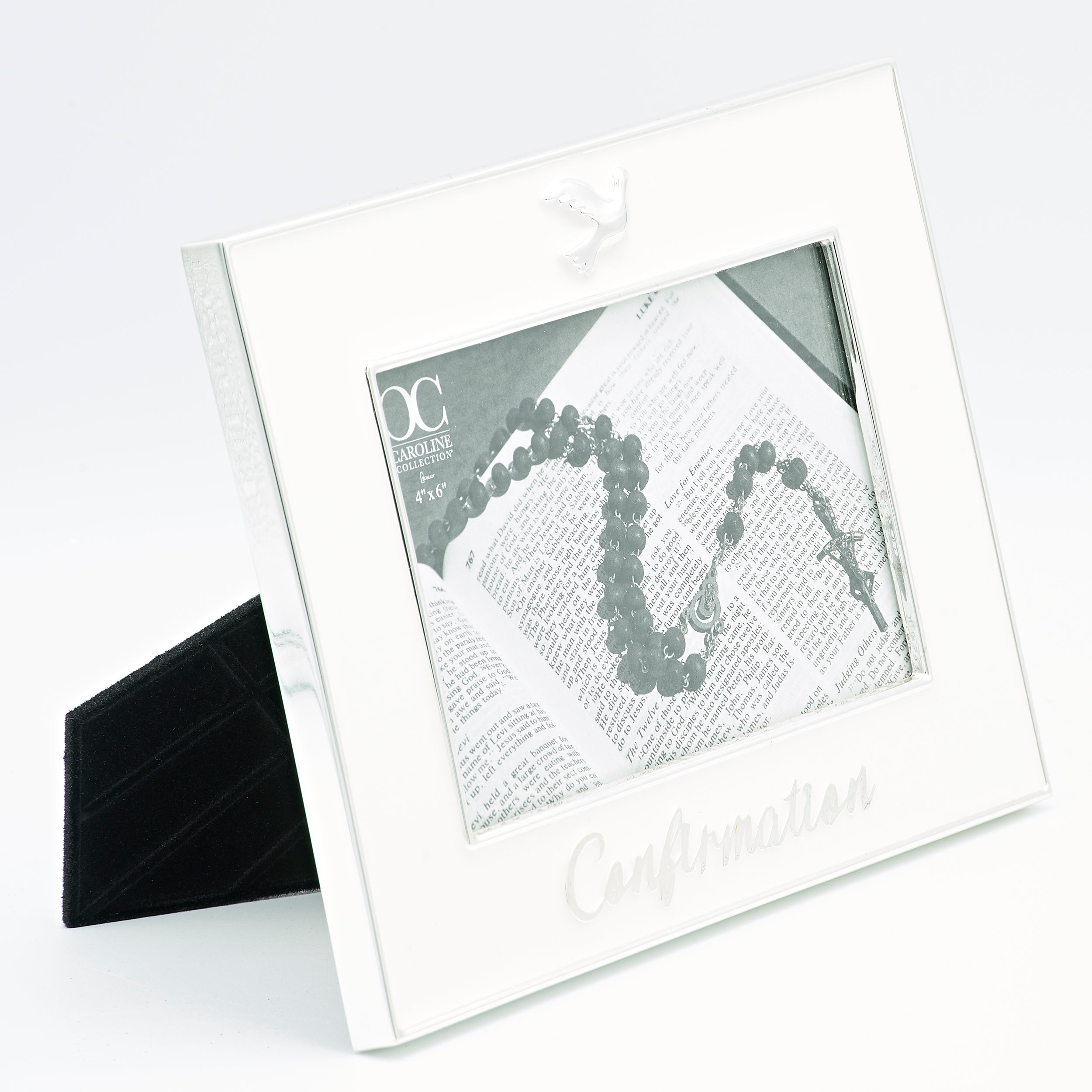 Caroline Collection Confirmation Frame with Dove Accent