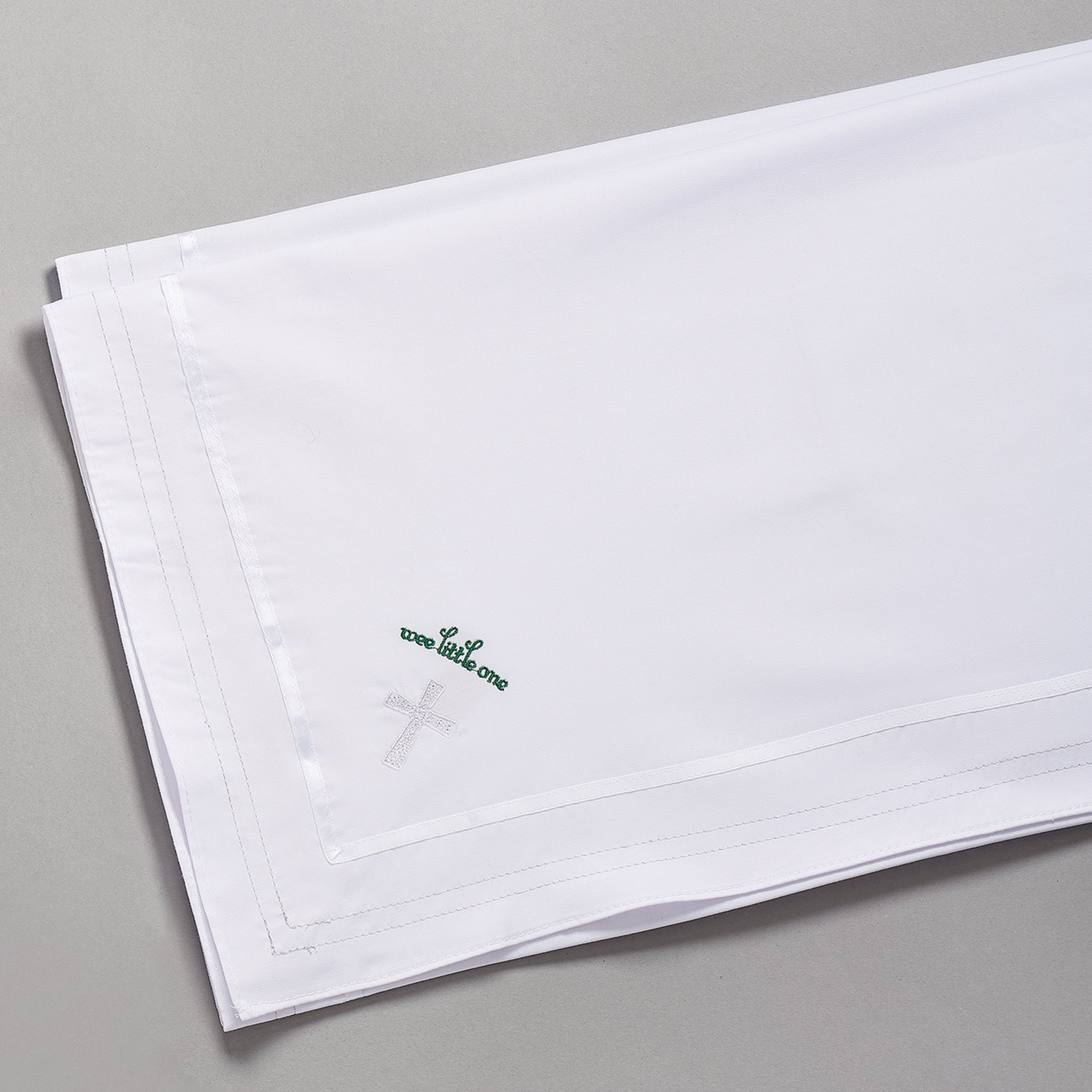 Irish Baptism Blanket with Cross & Shamrock Embroidery