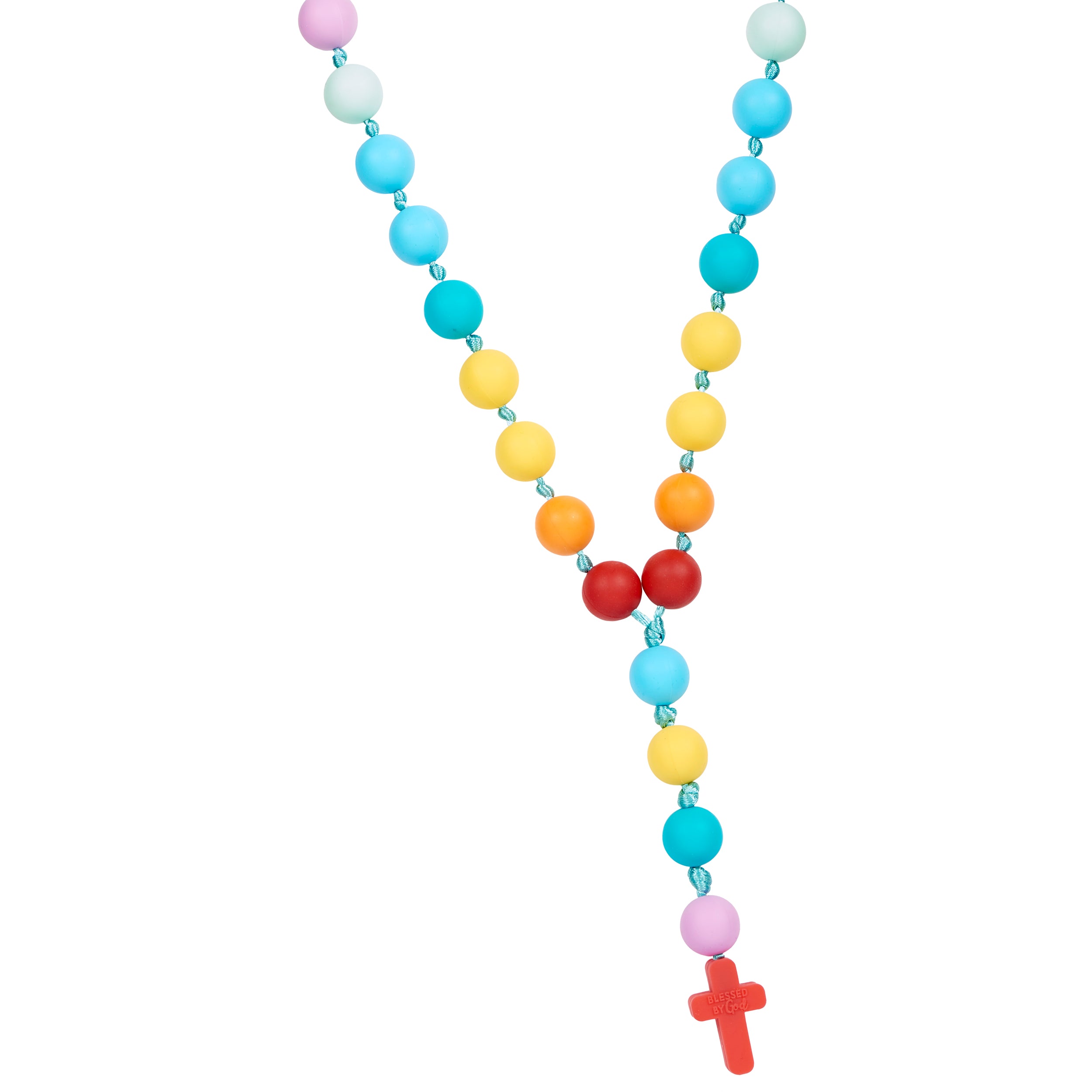 Blessed By God Silicone Rosary Necklace Teether