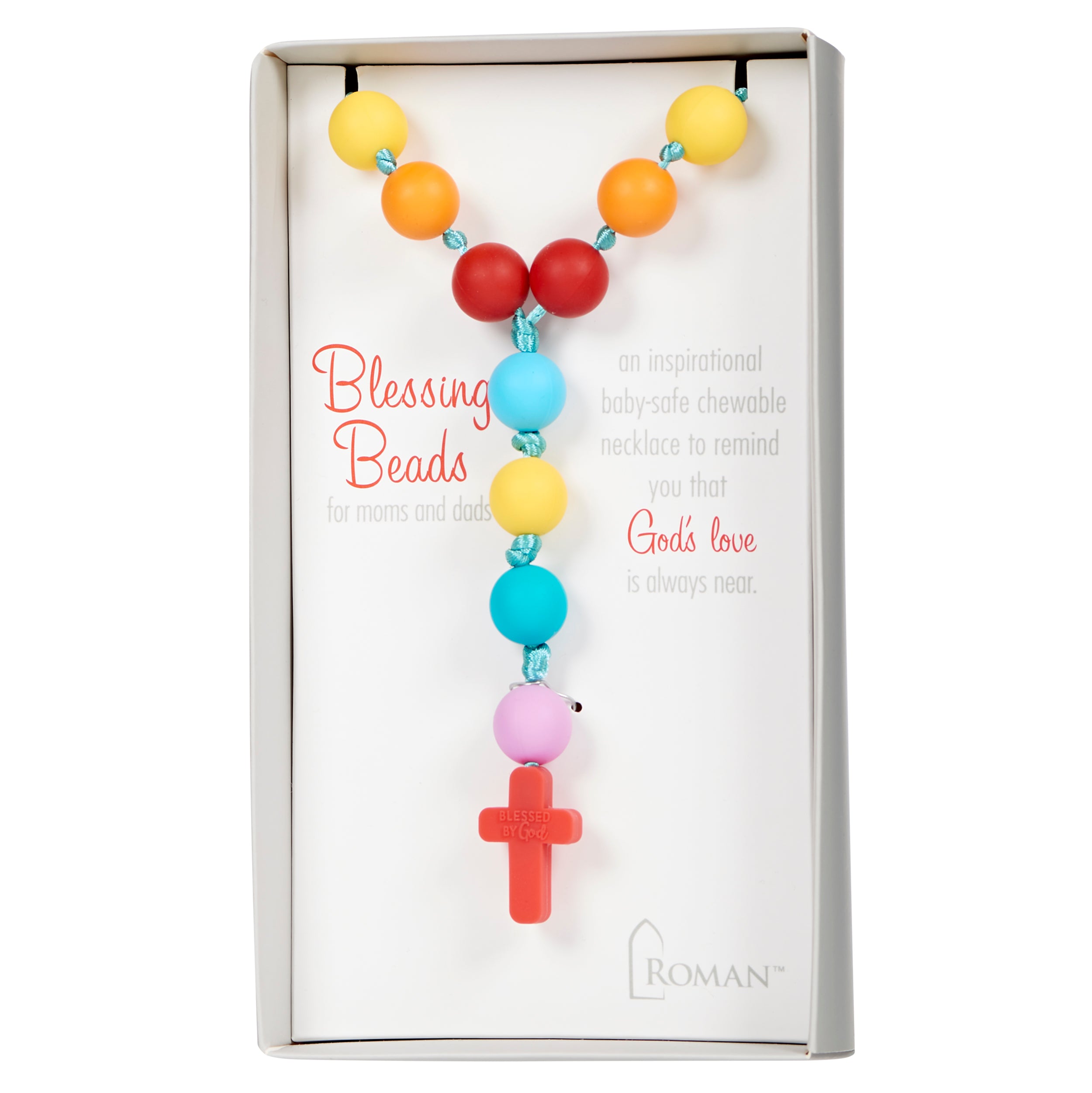 Blessed By God Silicone Rosary Necklace Teether