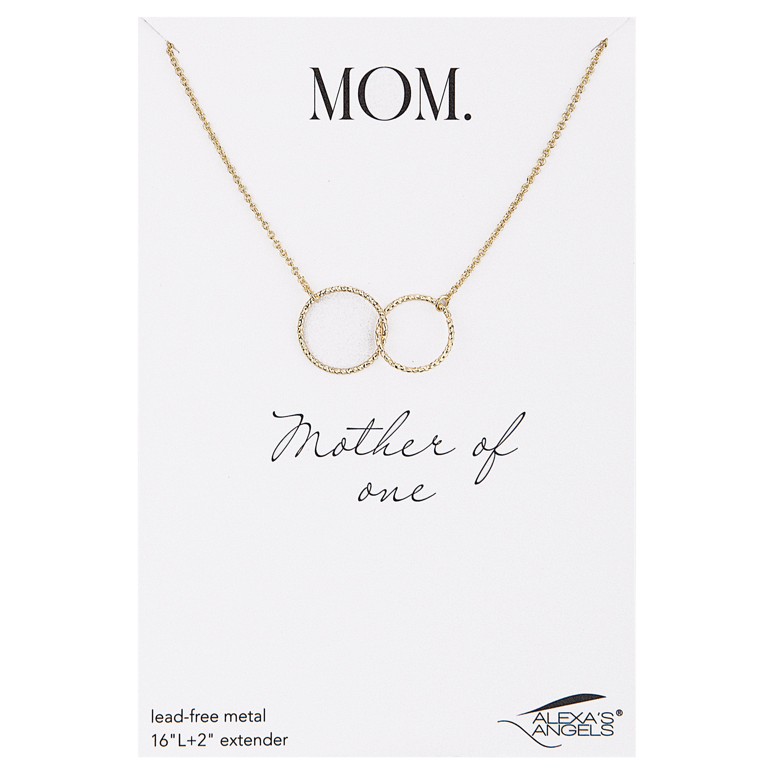 Alexa's Angels Circles of Love Mom Gold Necklace
