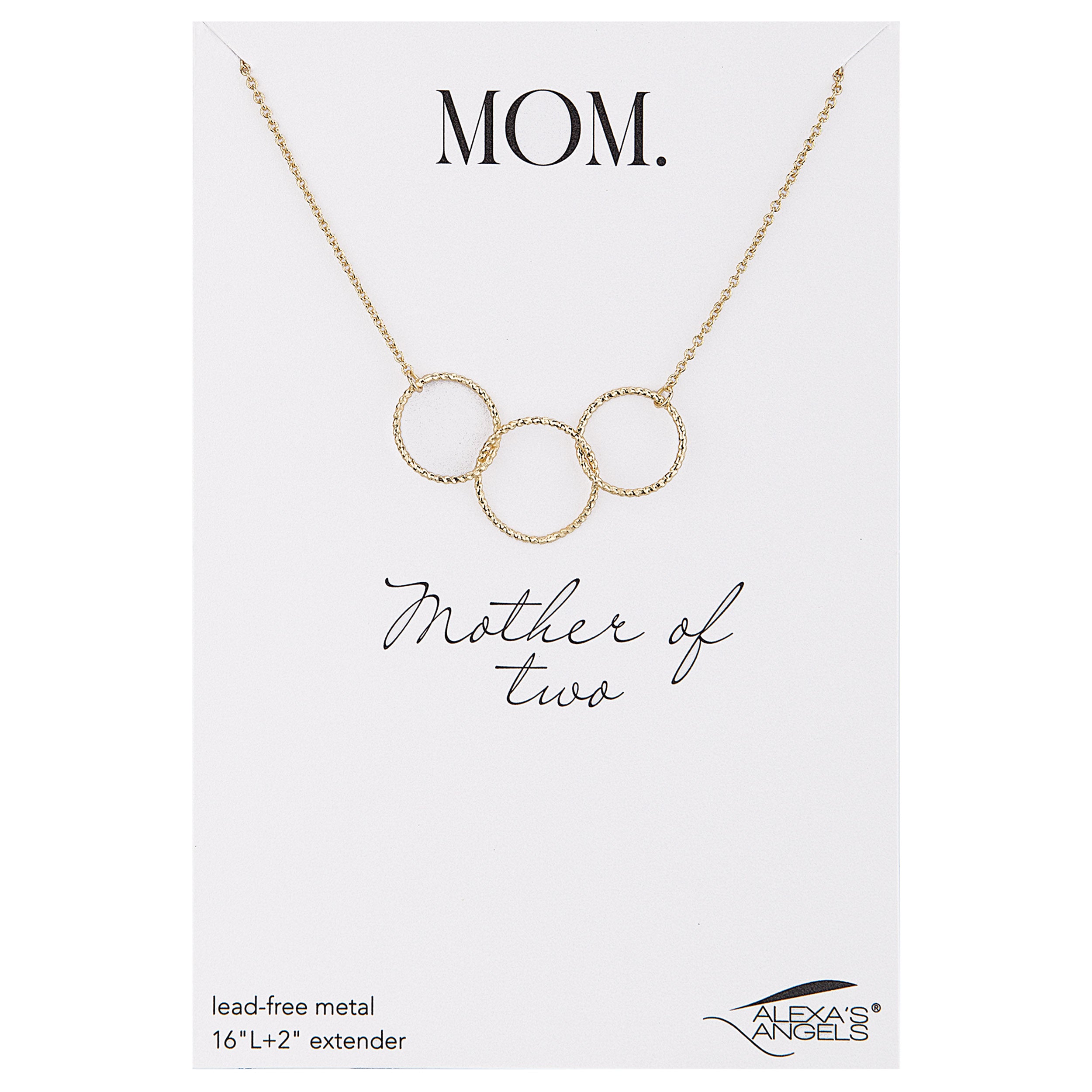 Alexa's Angels Circles of Love Mom Gold Necklace
