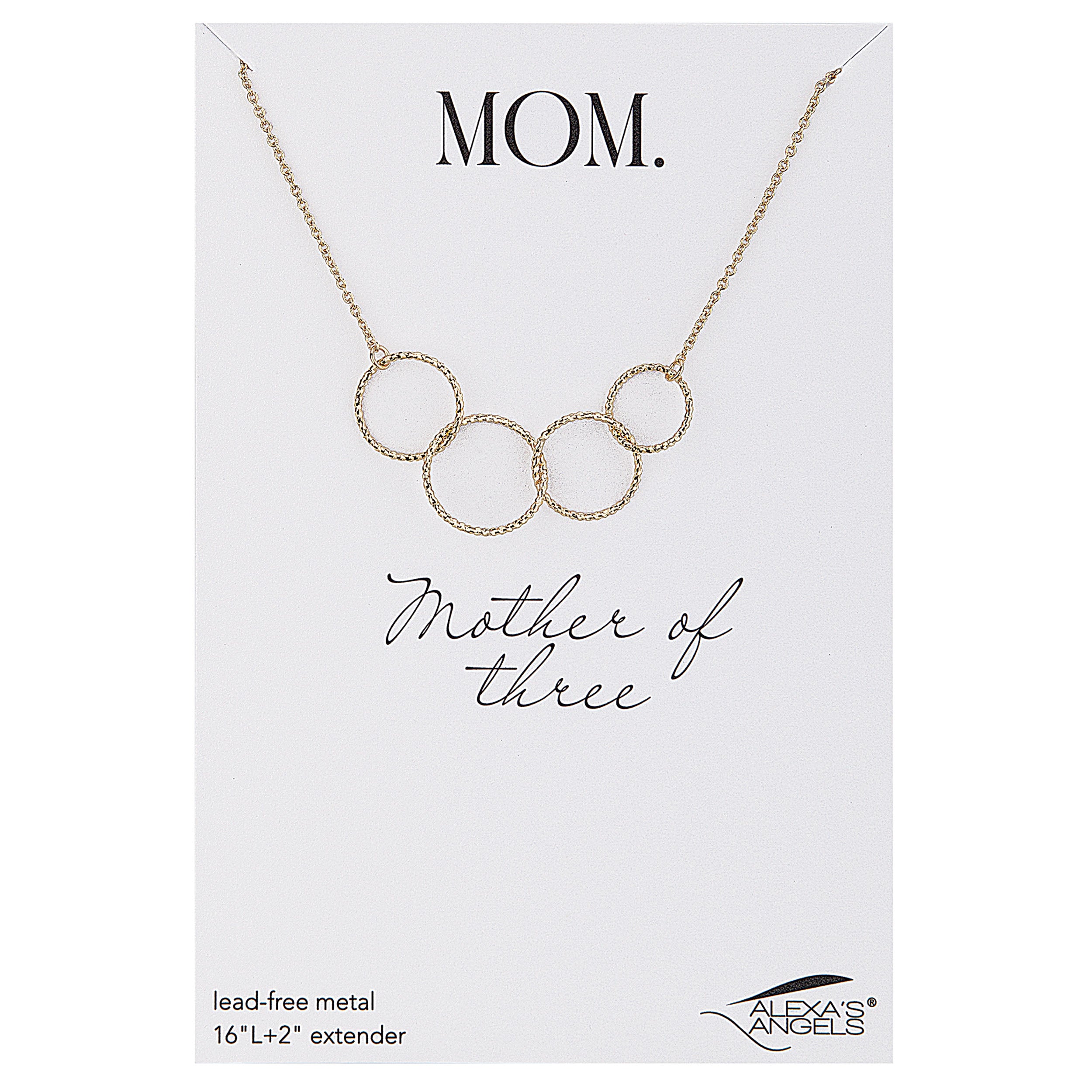 Alexa's Angels Circles of Love Mom Gold Necklace