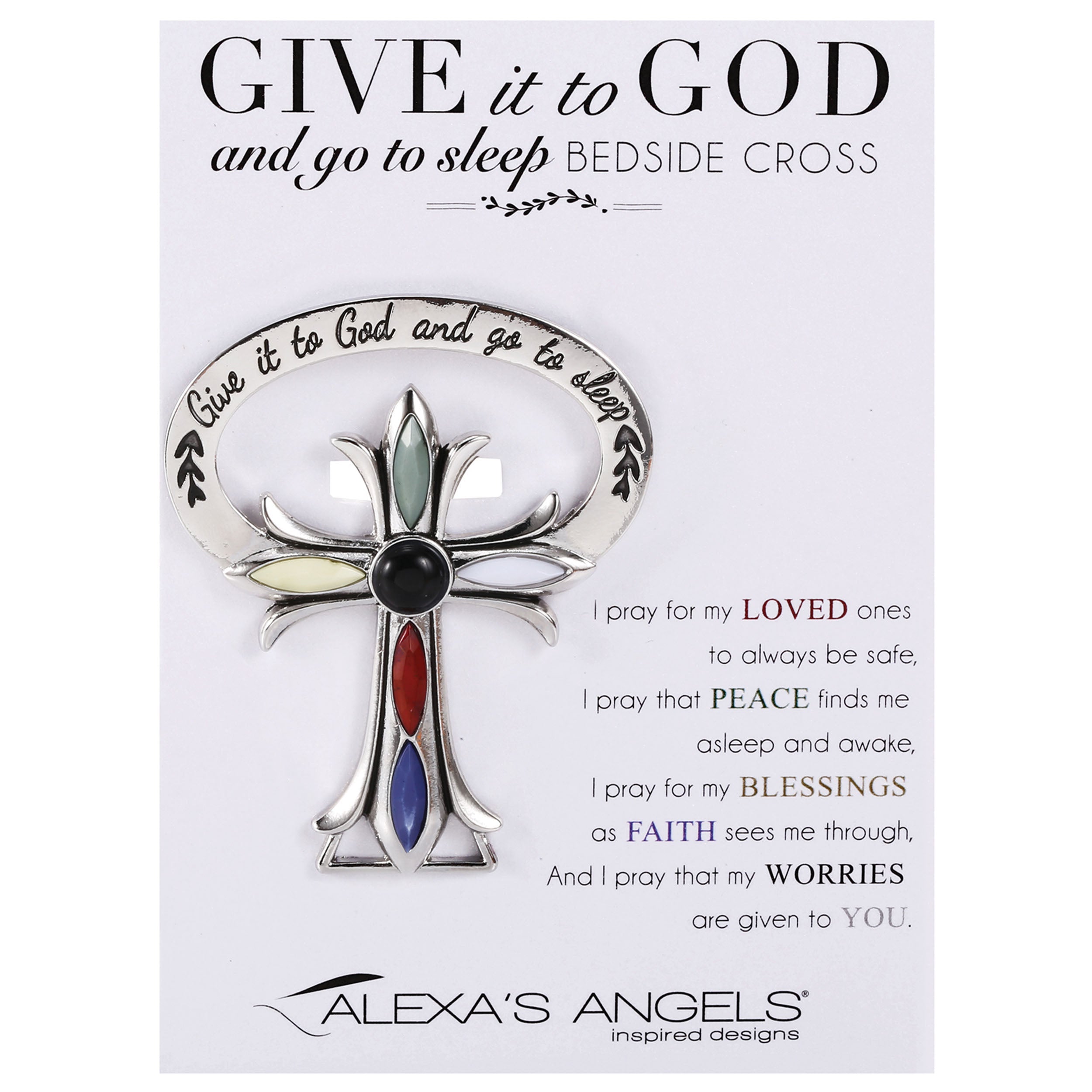 Alexa's Angels "Give It to God and Go to Sleep" Bedside Cross - Multi-Color