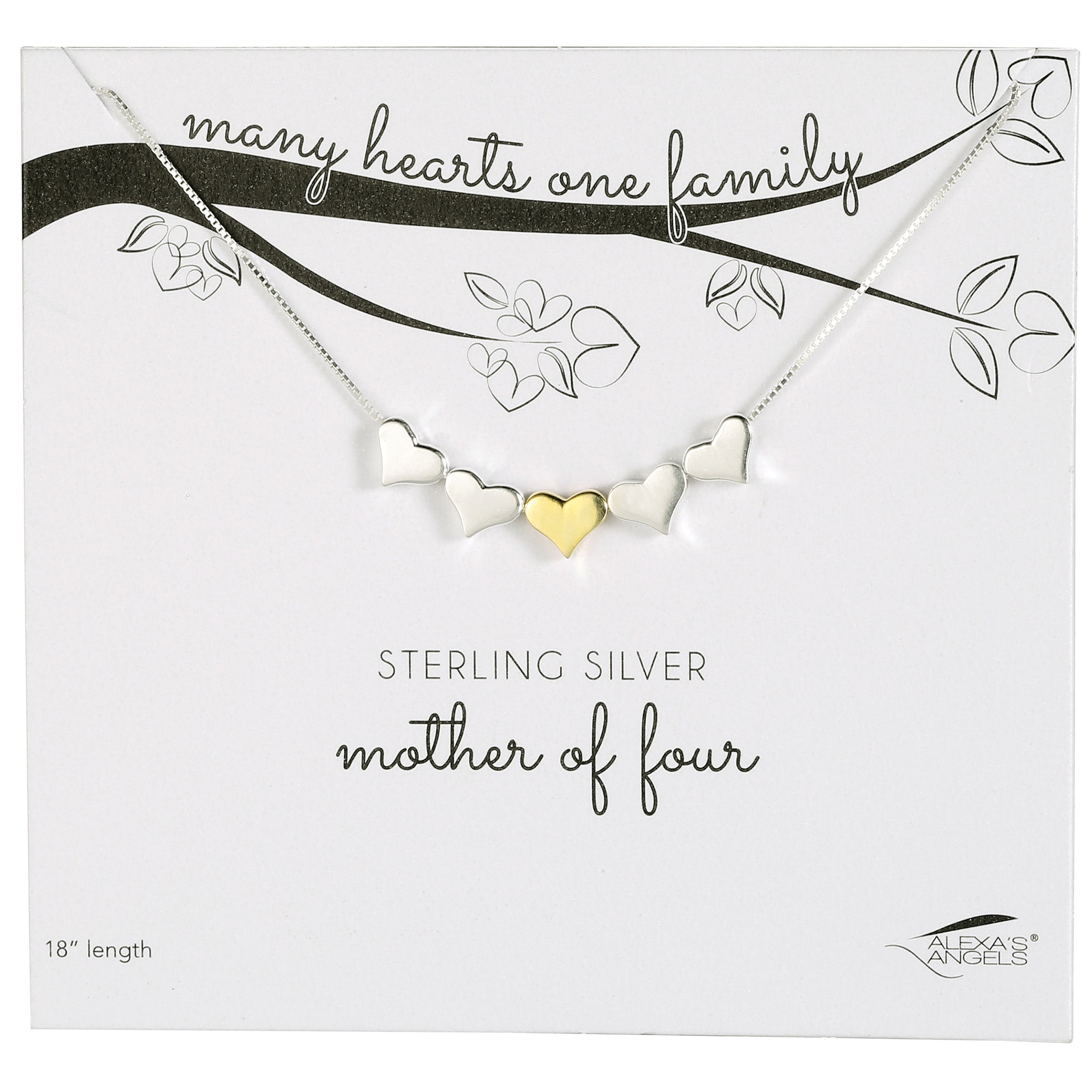 Alexa's Angels Many Hearts, One Family Necklace – Sterling Silver & Gold