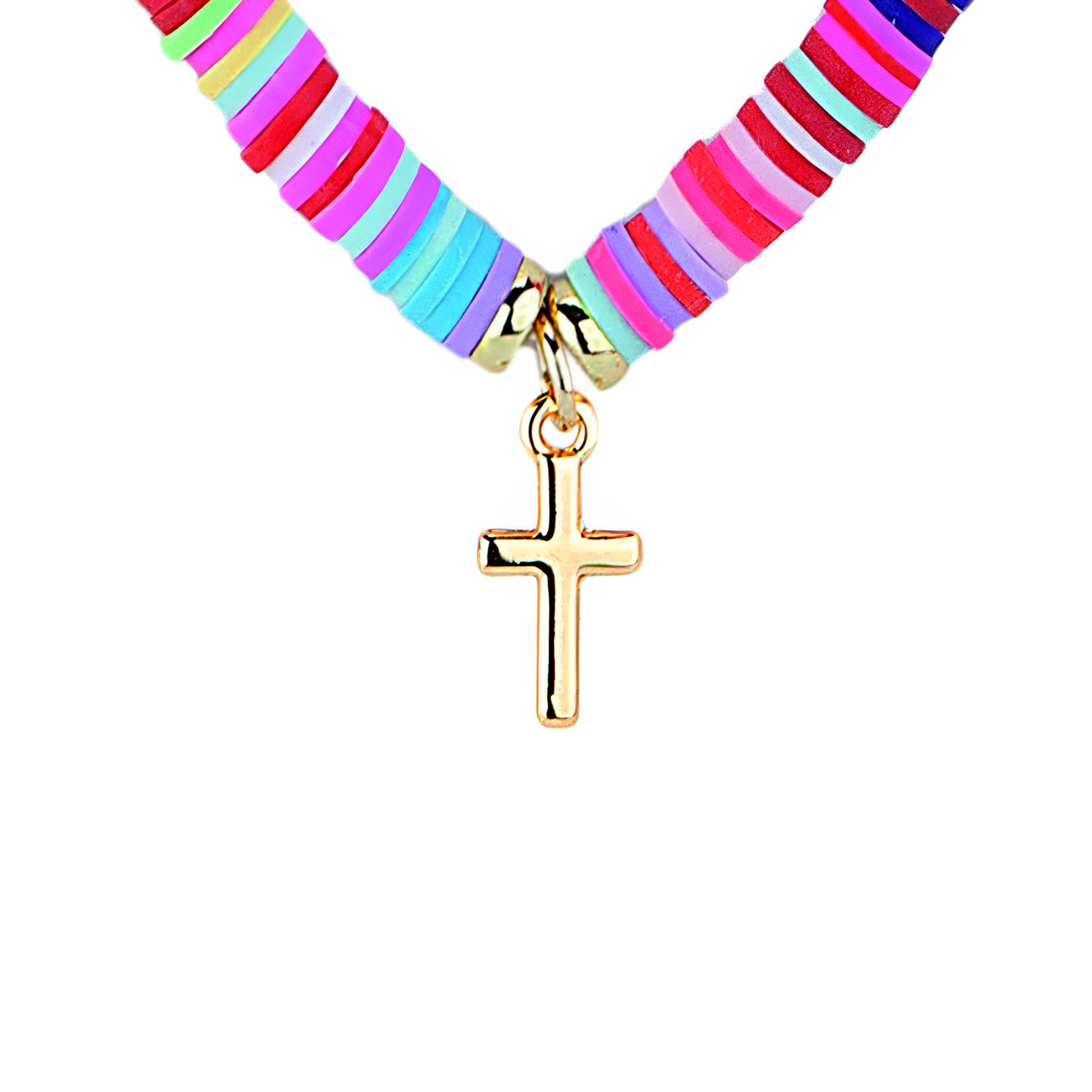 Alexa's Angels Heishi Bead Faith & Love Necklace