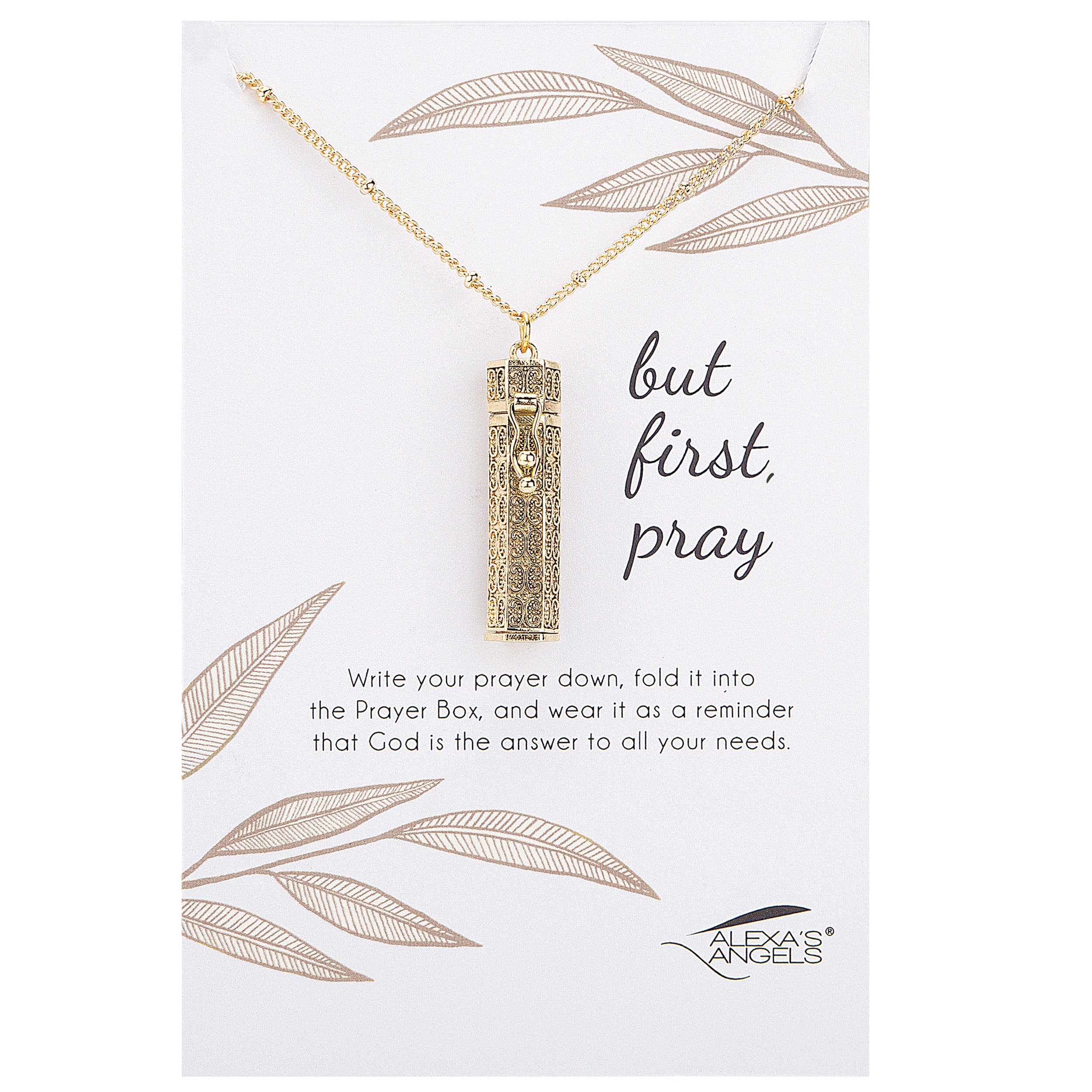 Alexa's Angels "But First, Pray" Prayer Box Necklace