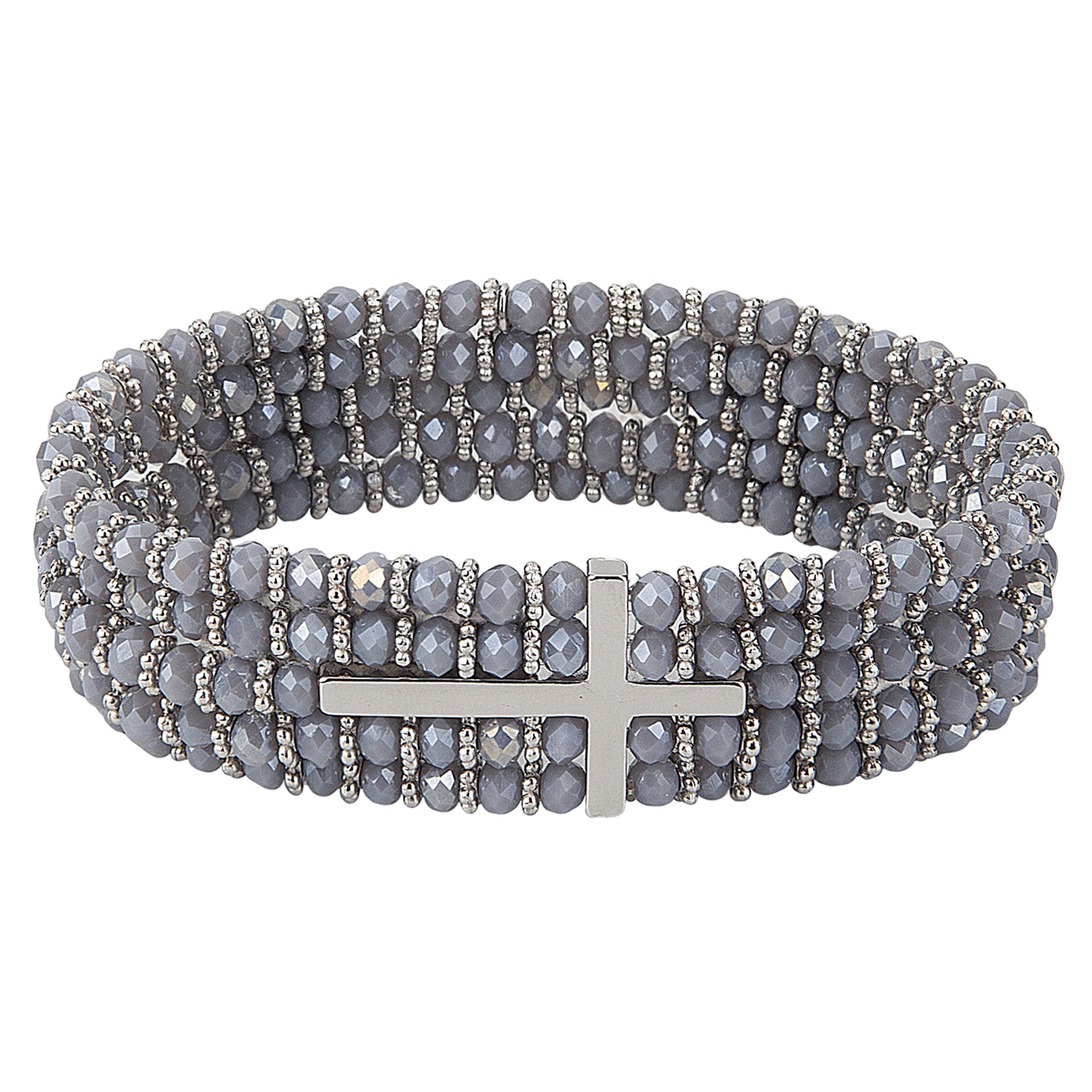 Alexa's Angels Crystal Side Cross Bracelet