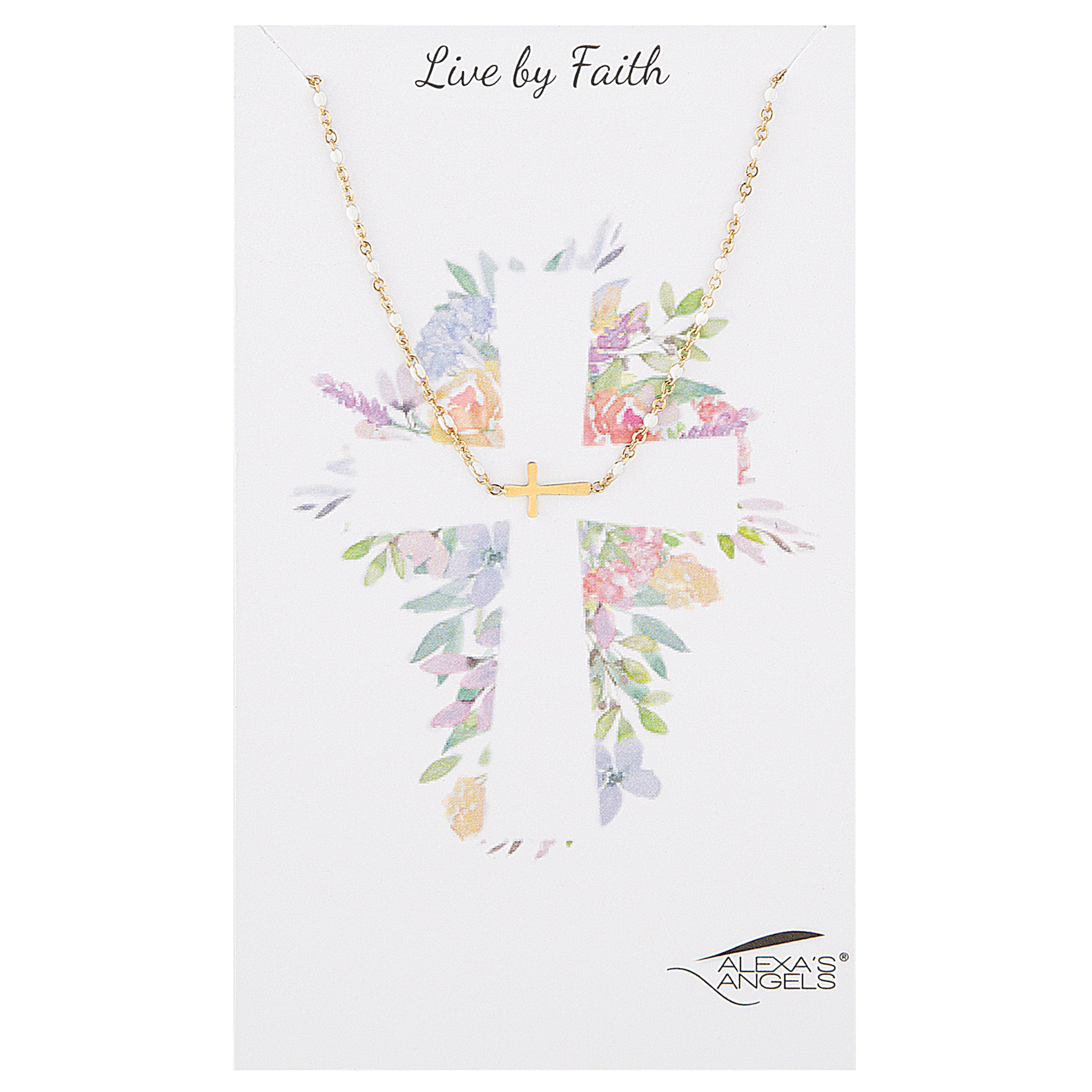 Alexa's Angels Live by Faith Cross Necklace – Children's Size