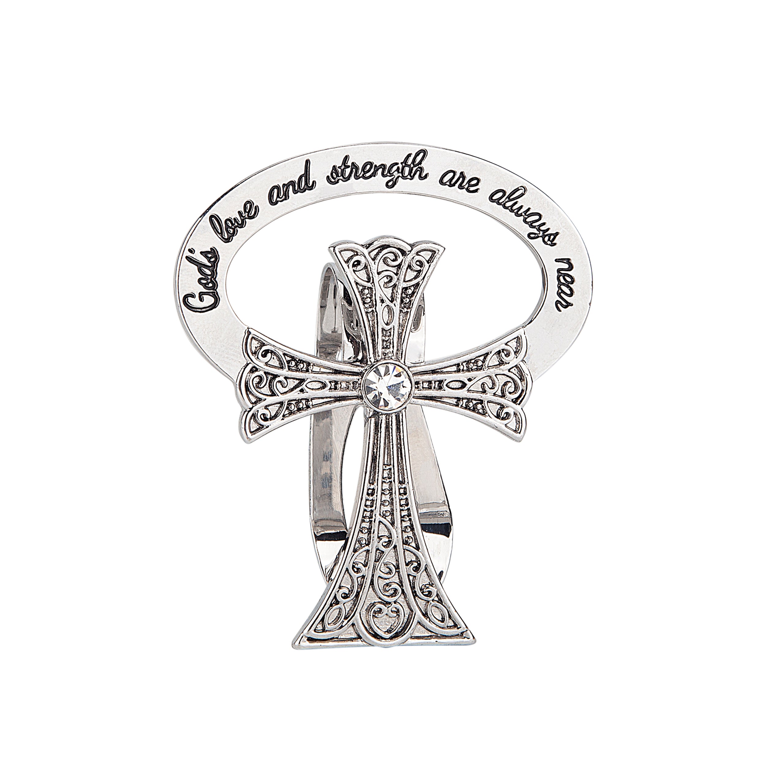 Alexa's Angels Cross Visor Clip – "God's Love & Strength Are Always Near"