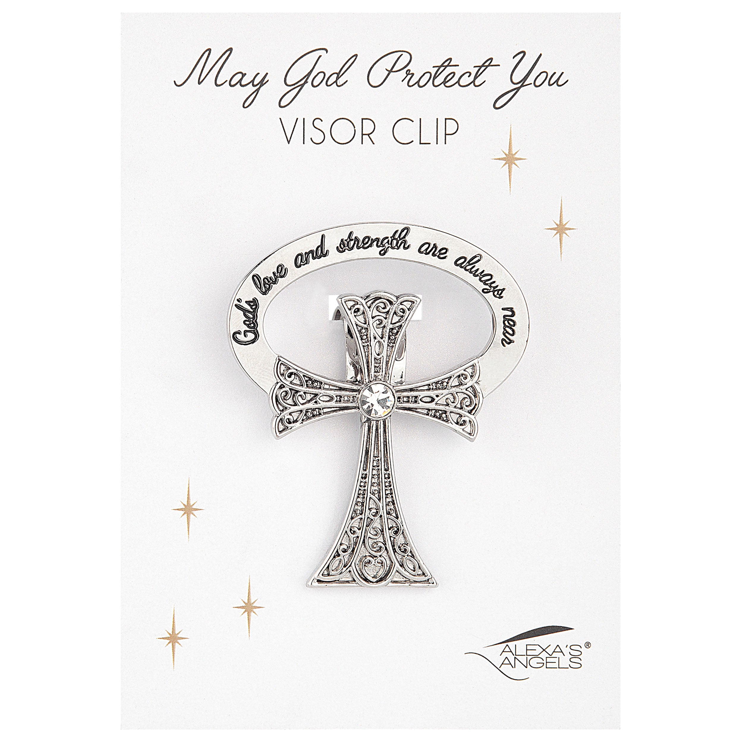 Alexa's Angels Cross Visor Clip – "God's Love & Strength Are Always Near"