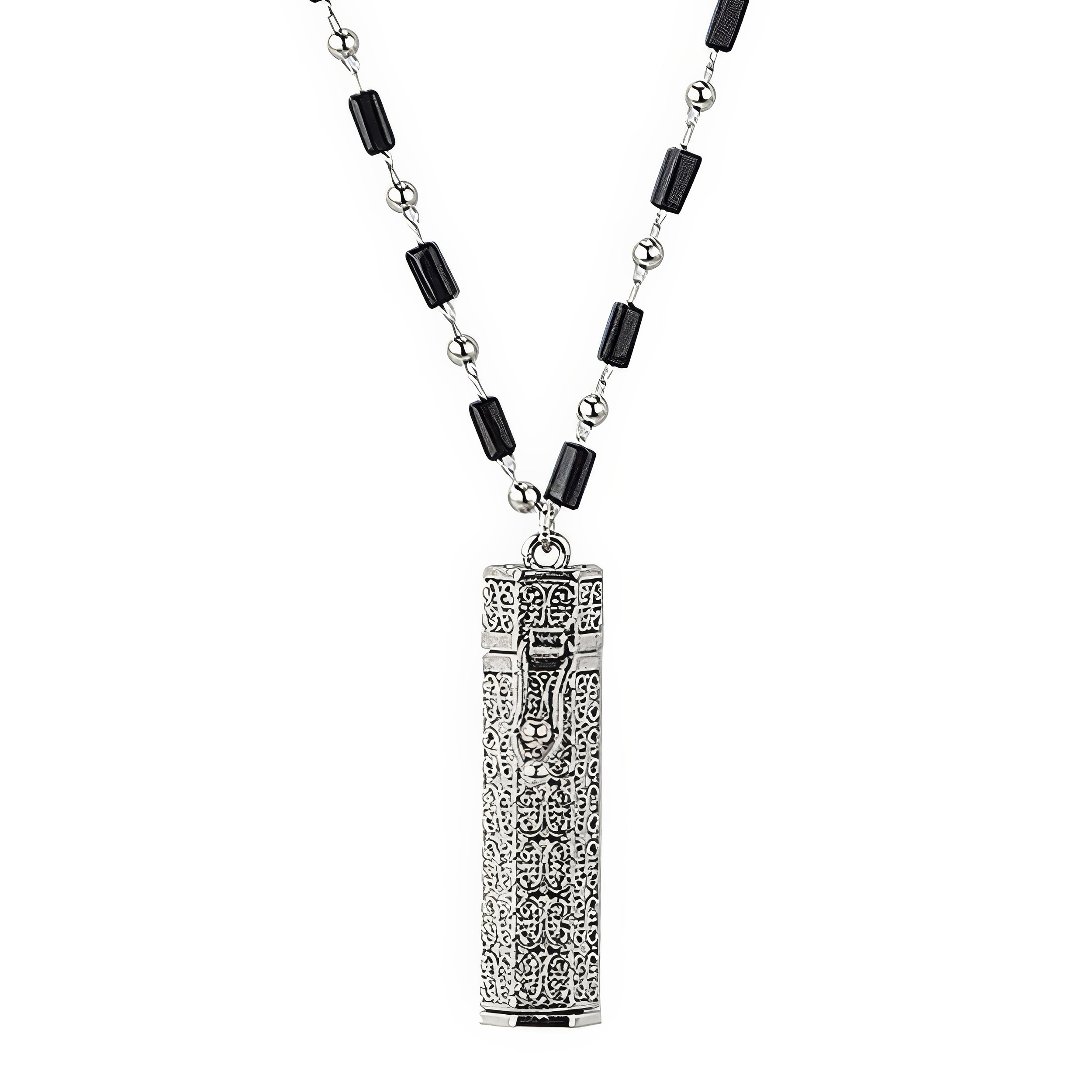 Alexa's Angels Whispers of Faith Prayer Box Necklace – Black & Metal Beads