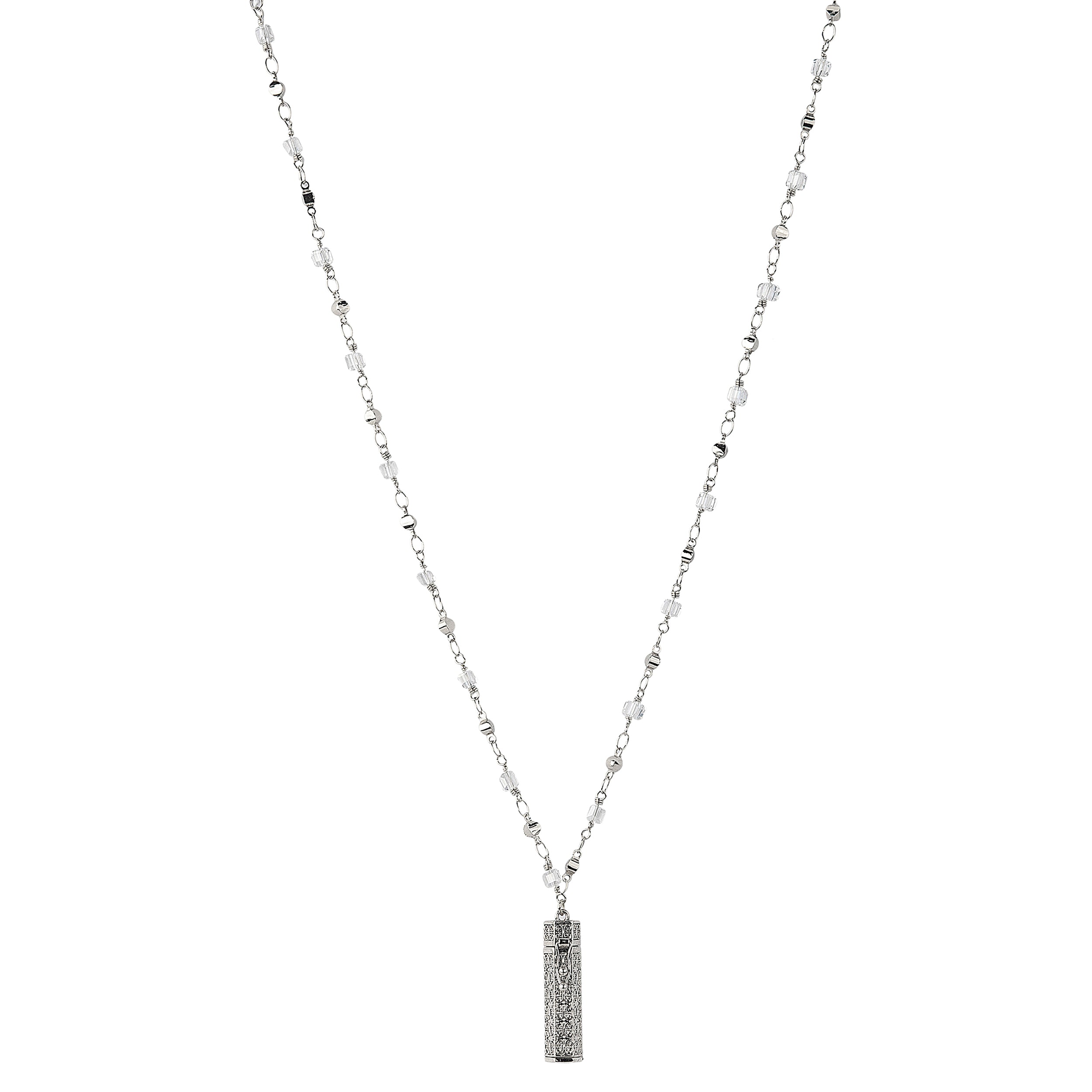 Alexa's Angels Whispers of Faith Prayer Box Necklace – Round Glass Beads