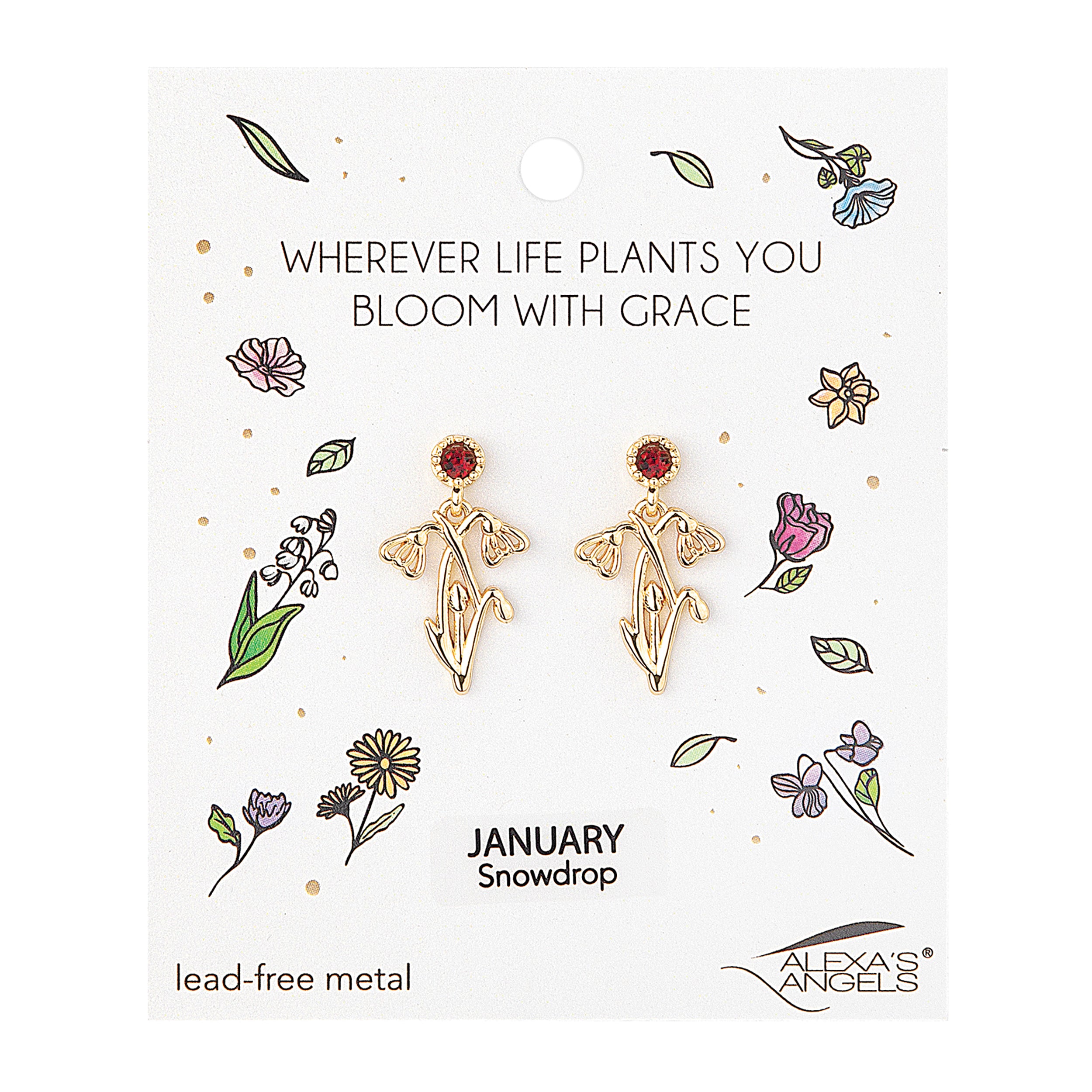 Alexa's Angels Birthstone Flower Earrings