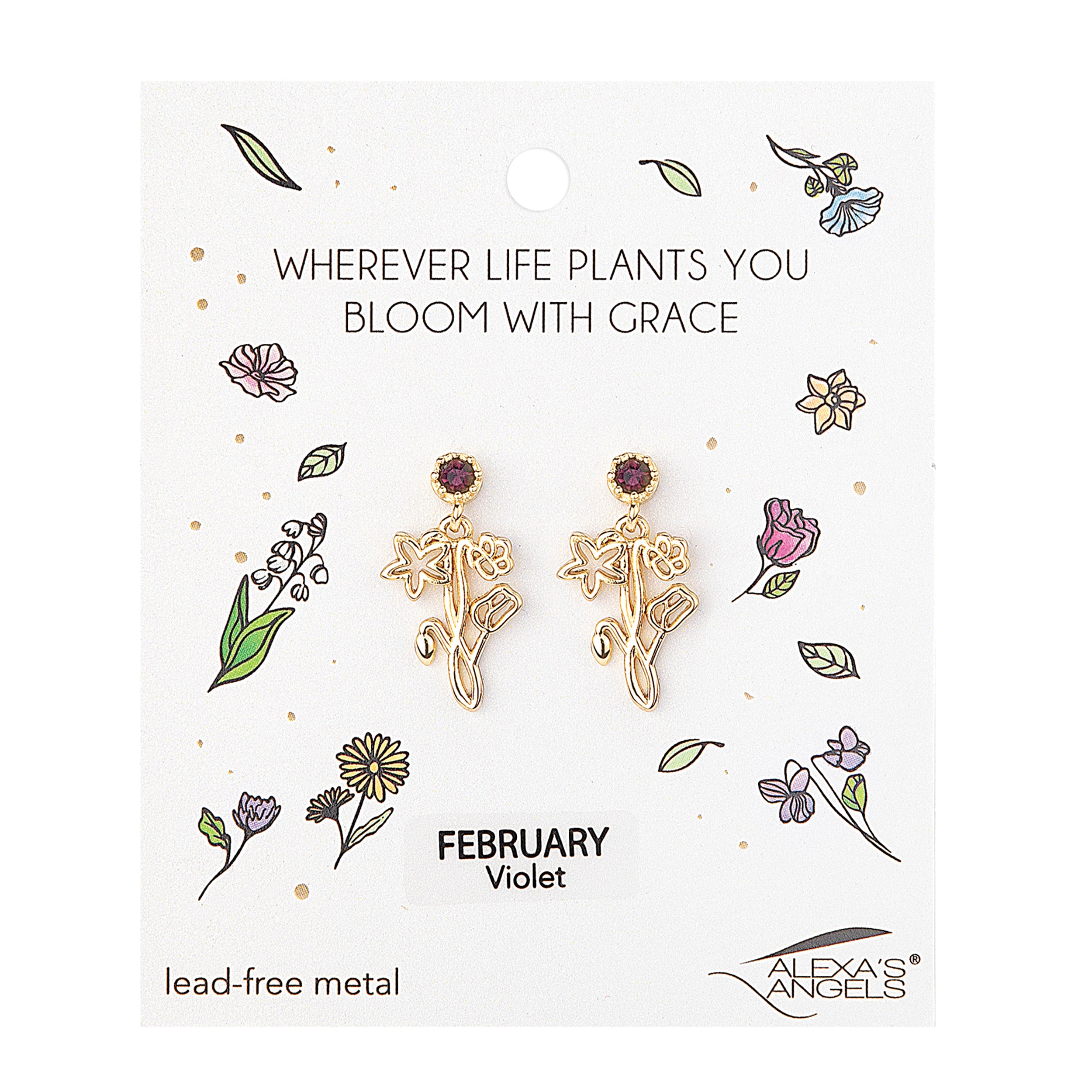 Alexa's Angels Birthstone Flower Earrings