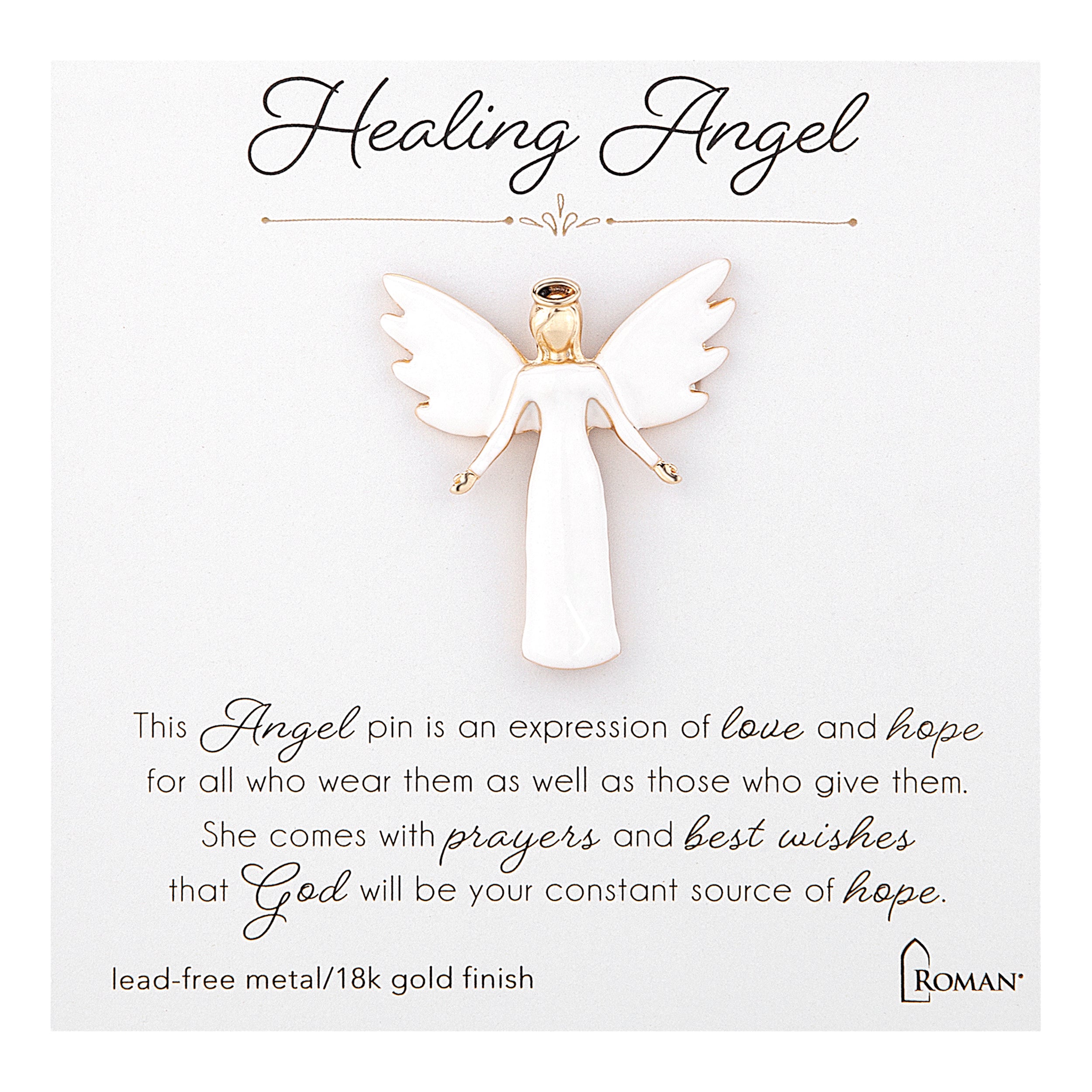 White Angel Pins with Inspirational Messages