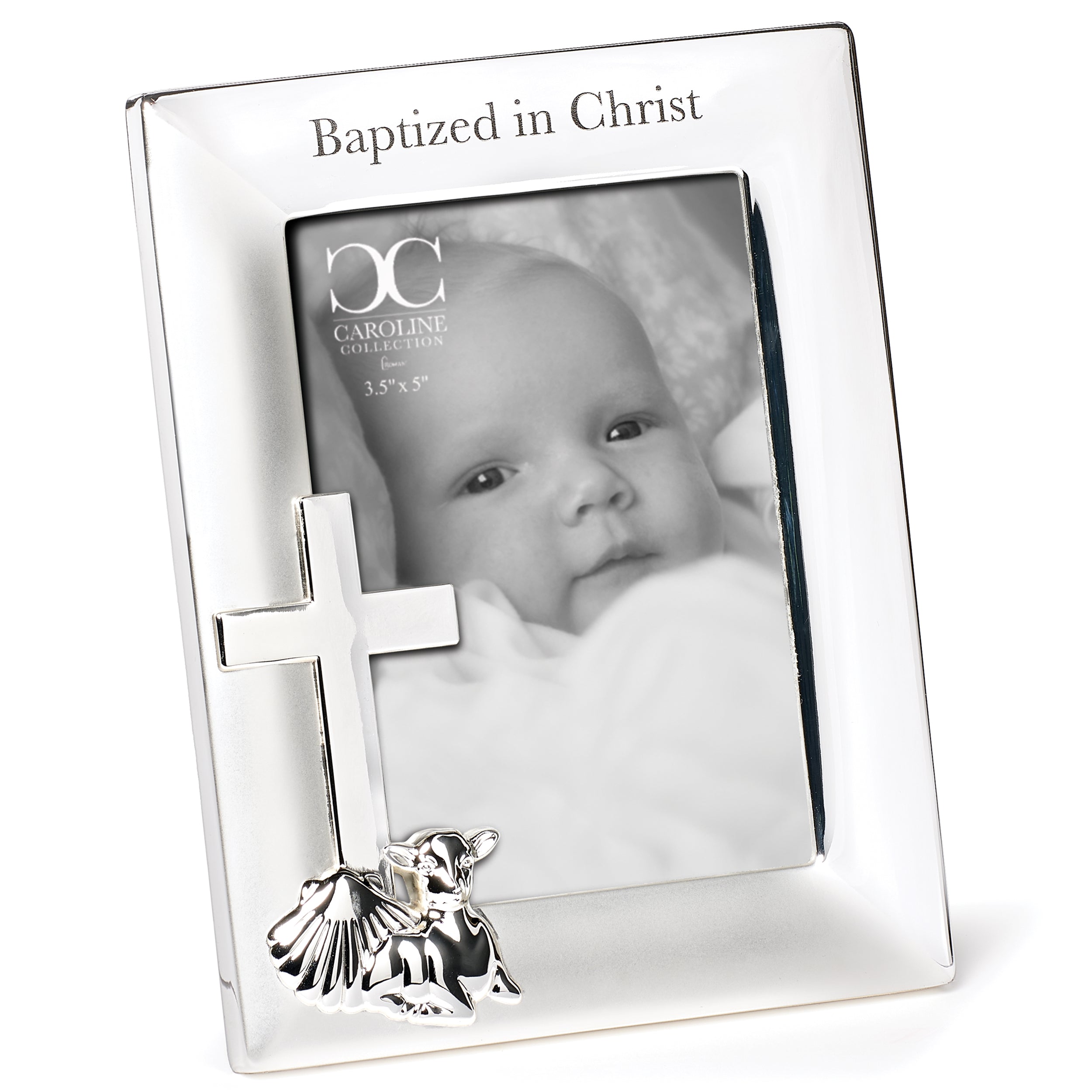 Caroline Collection Baptized in Christ Frame with Cross & Lamb