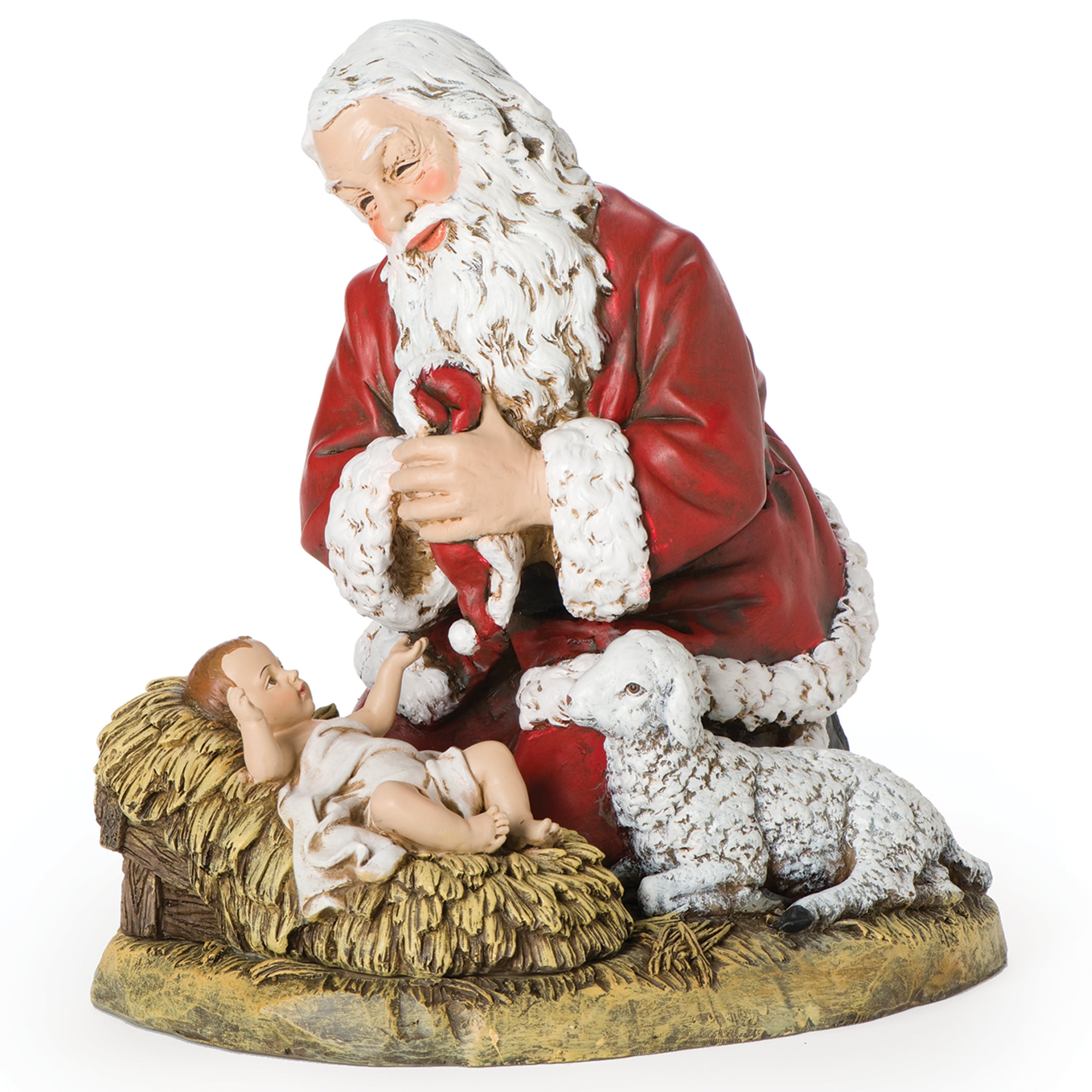 Joseph's Studio Kneeling Santa & Baby Jesus Figure