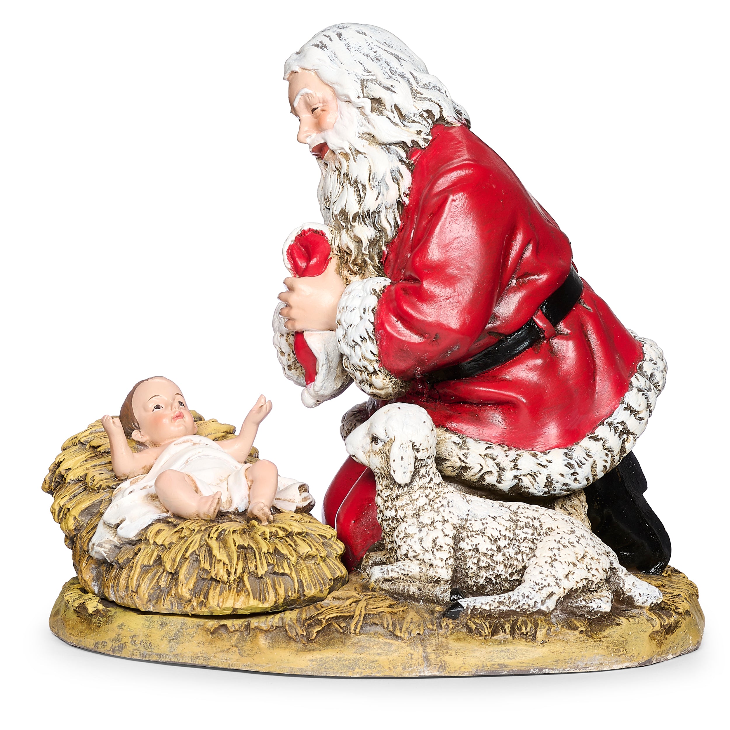 Joseph’s Studio Kneeling Santa by the Manger Scene