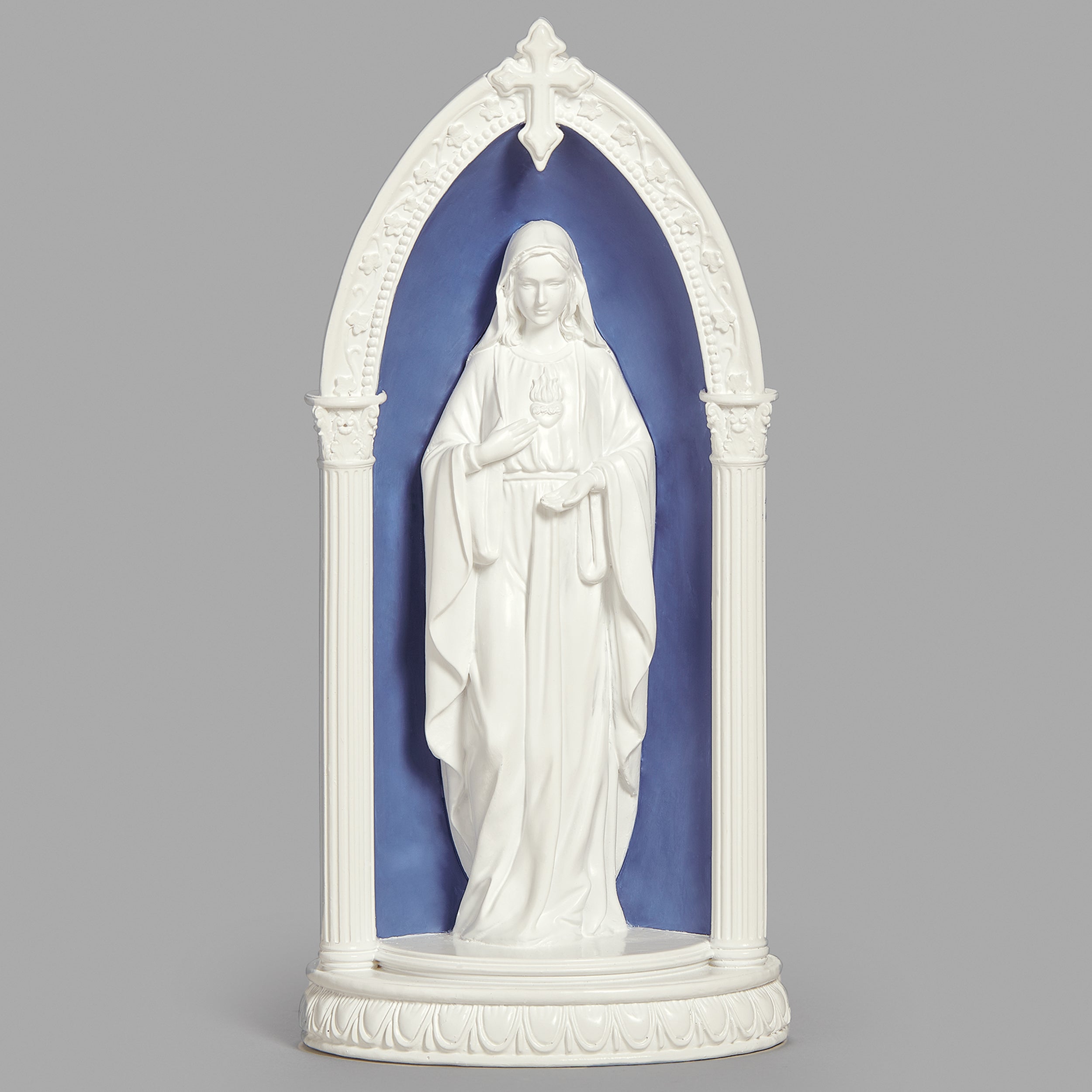 Lighted Immaculate Heart of Mary in Arch – Della Robbia