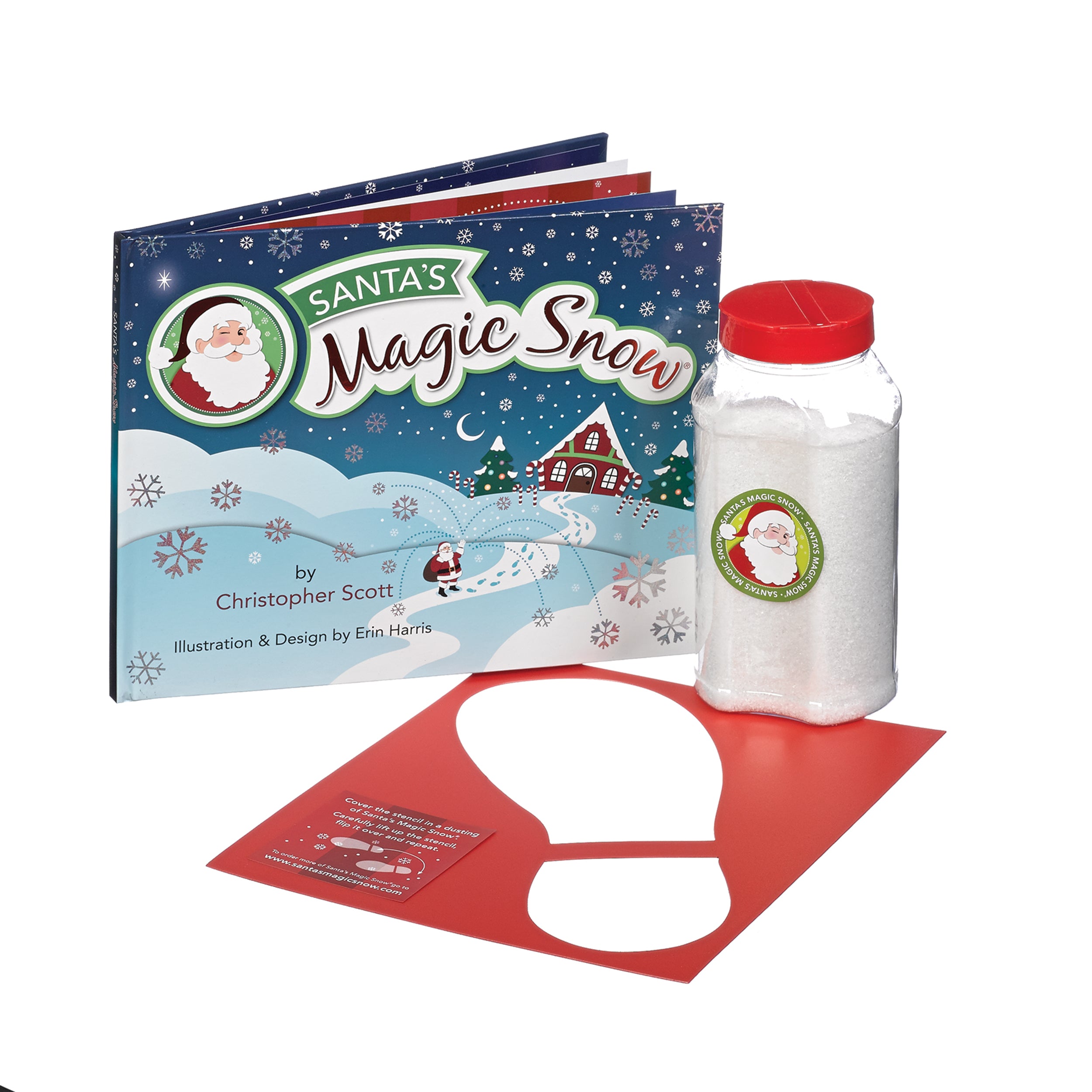 Santa's Magic Snow with Book, Snow & Boot Stencil