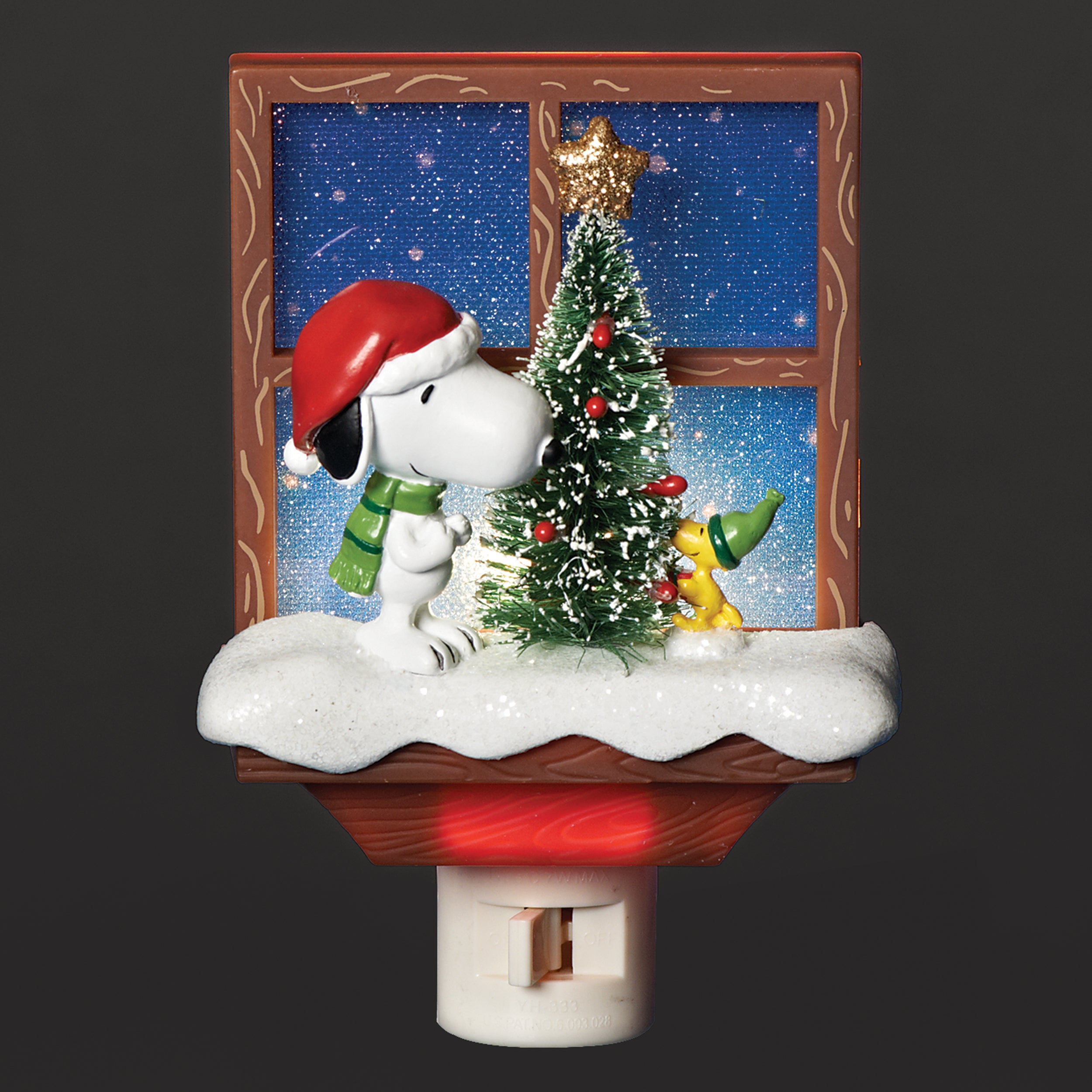 Peanuts Snoopy & Woodstock Decorating by the Window Night-Light