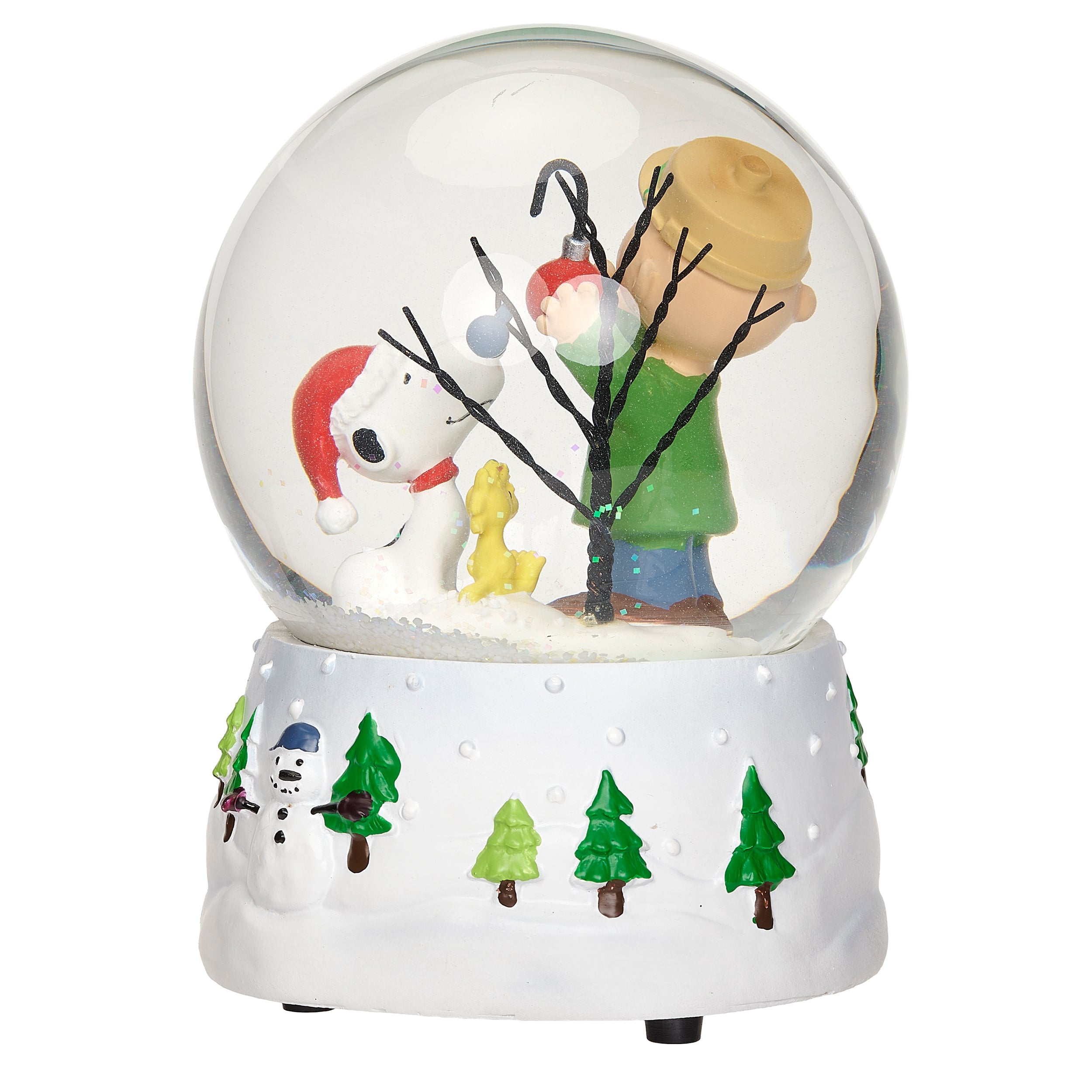 Peanuts Charlie Brown Christmas Tree Glitterdome - "O Christmas Tree" Tune