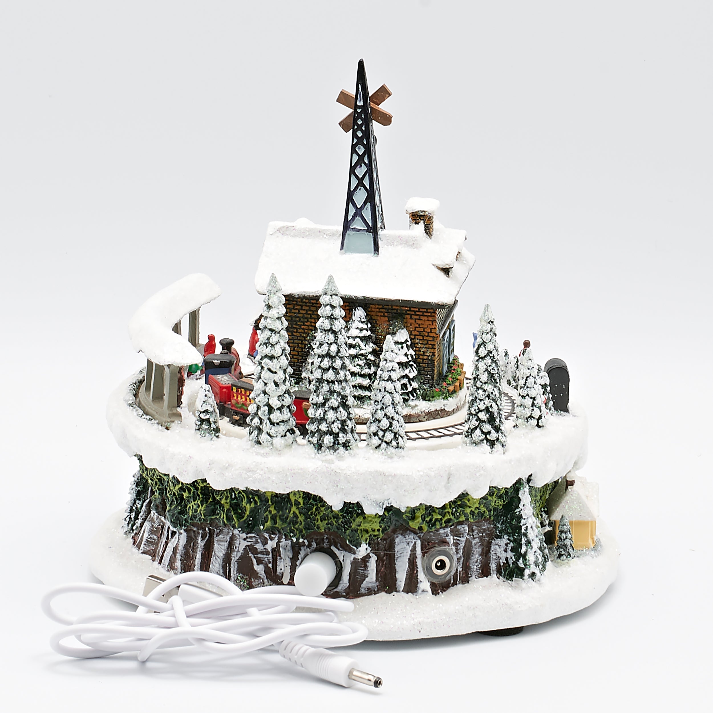 Amusements Lighted Musical Train Station with Rotating Train