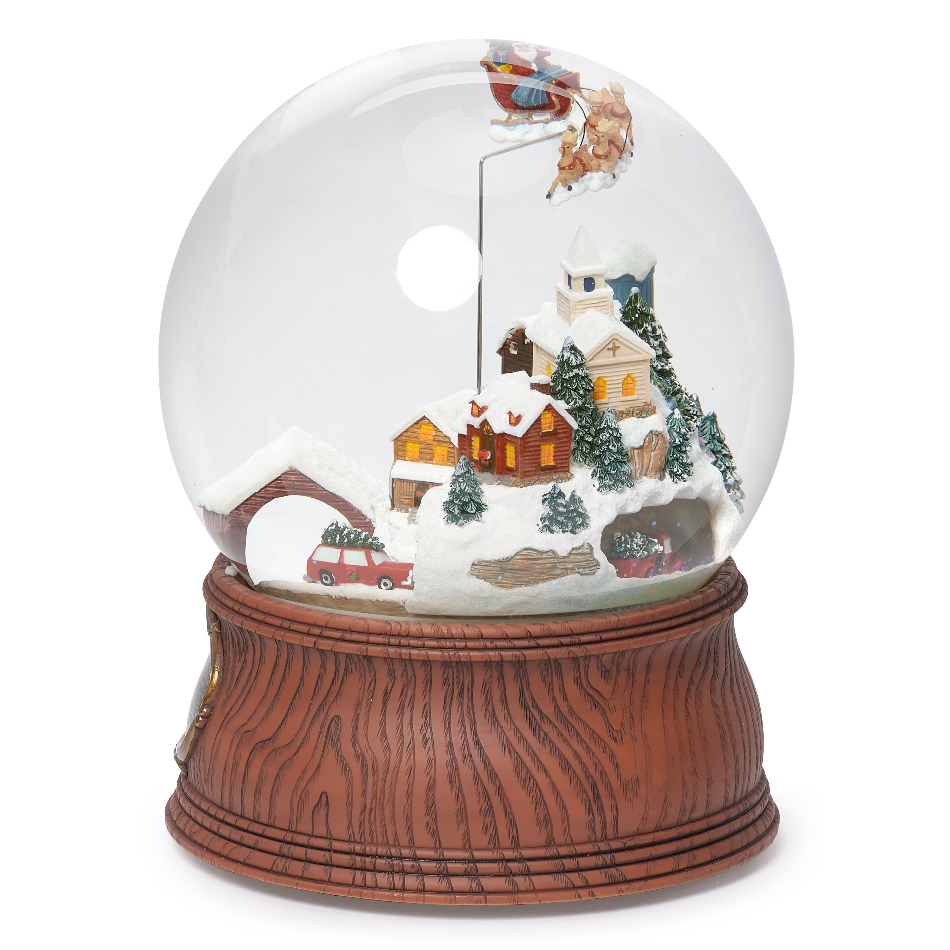 Glitterdome Musical Santa with Rotating Sleigh- "Santa Claus is Coming to Town" Tune