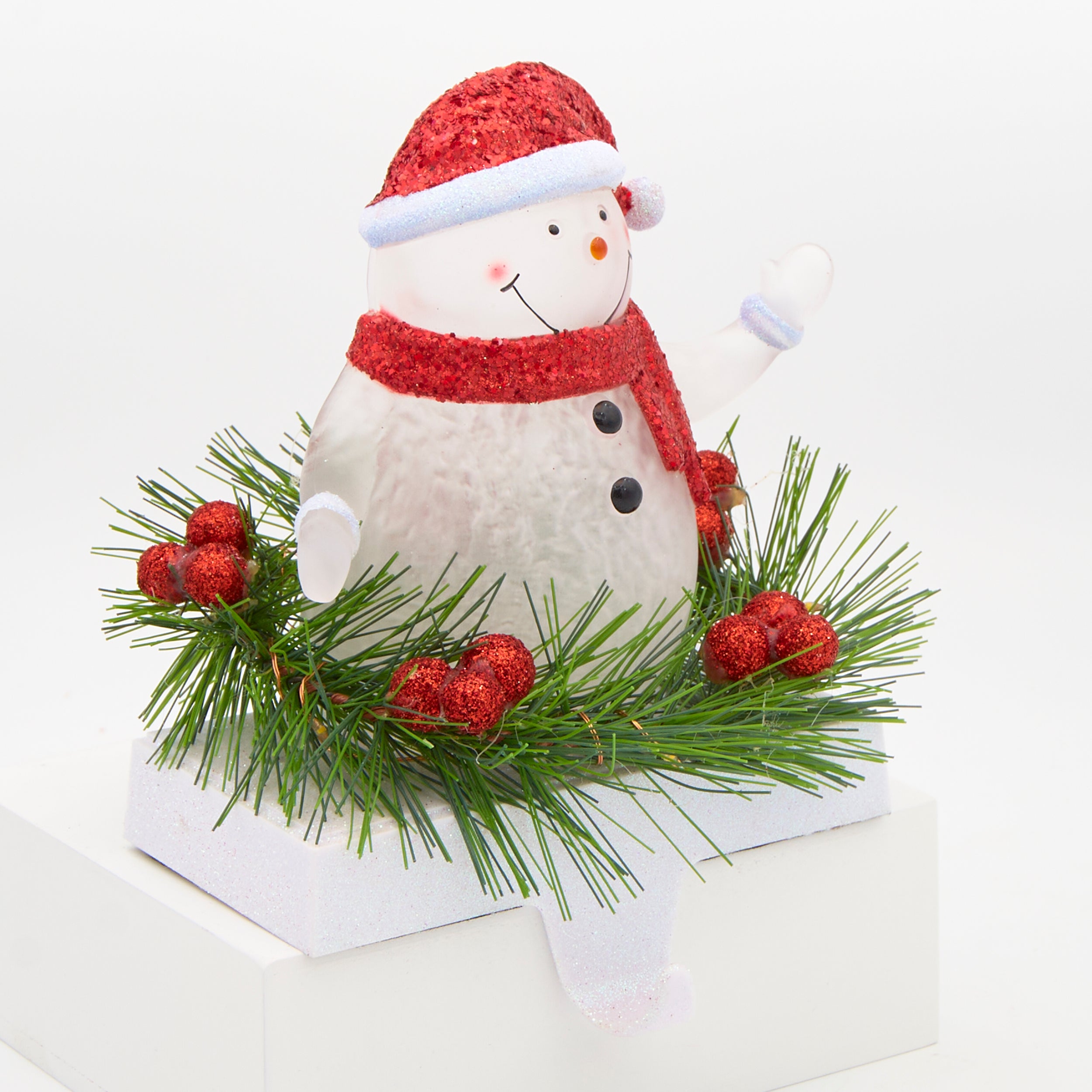 Lighted Snowman Stocking Holder