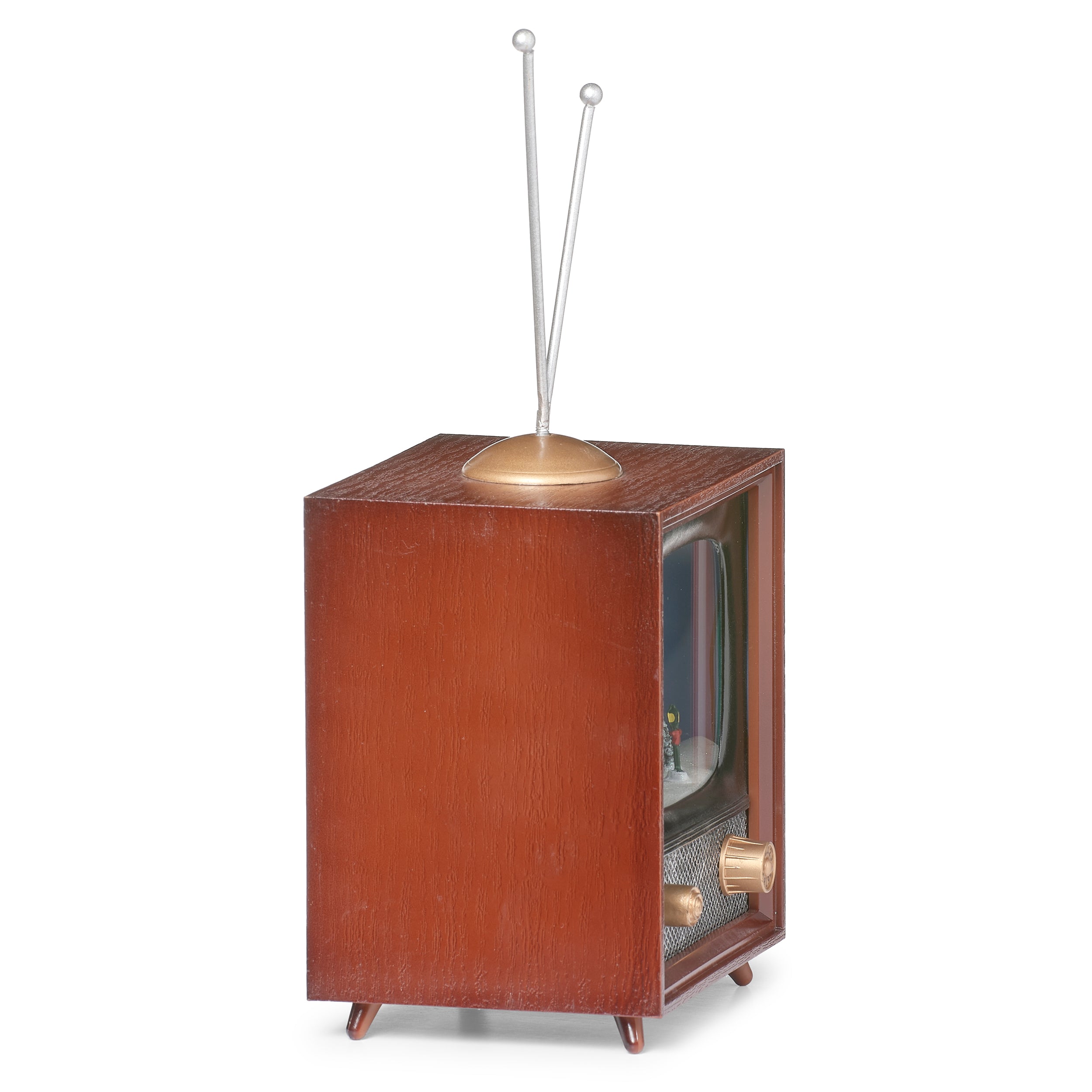 Amusements Musical Retro TV Snowy Holiday Village with Rotating Train