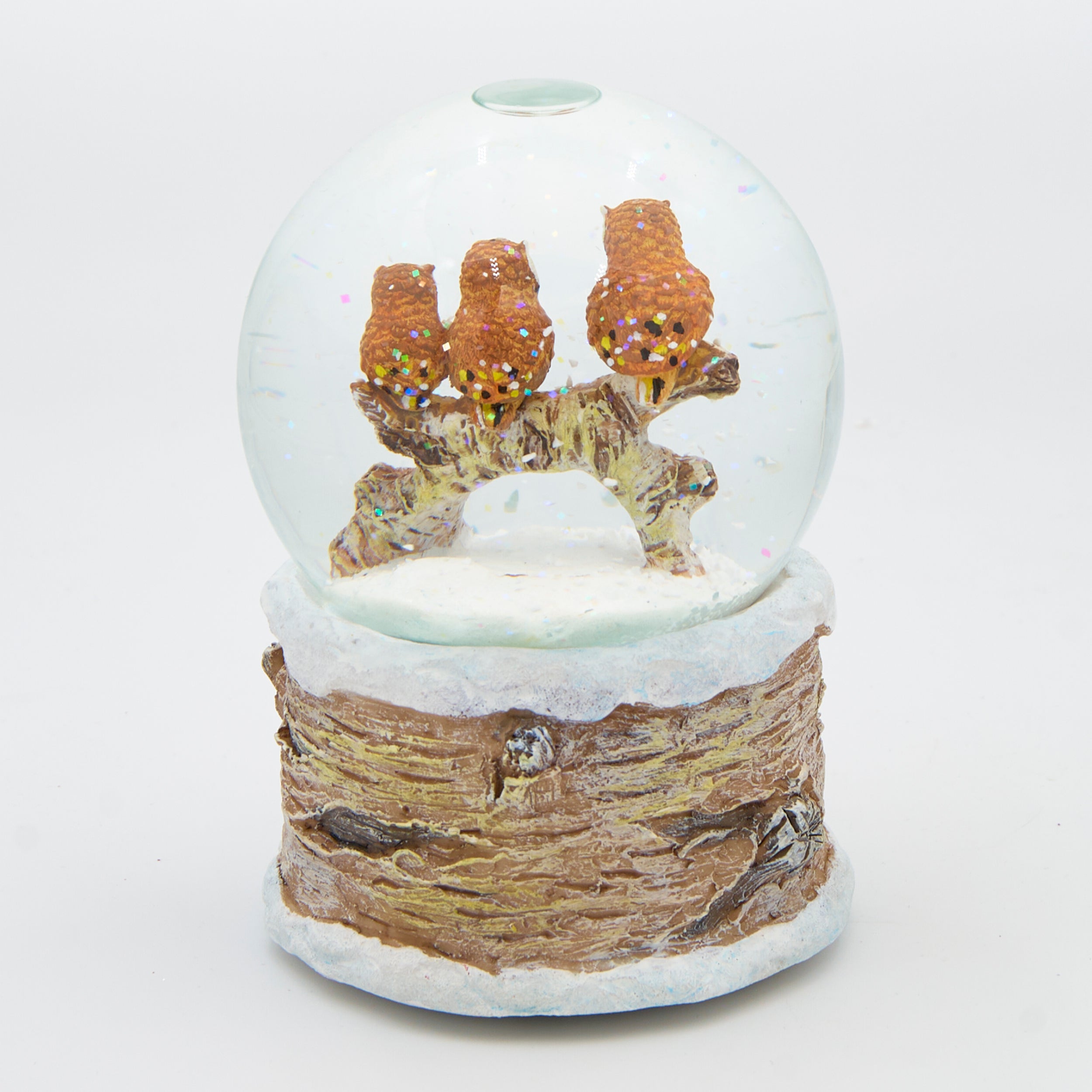Glitterdome Musical Owls on Branch – "Carol of the Bells" Tune