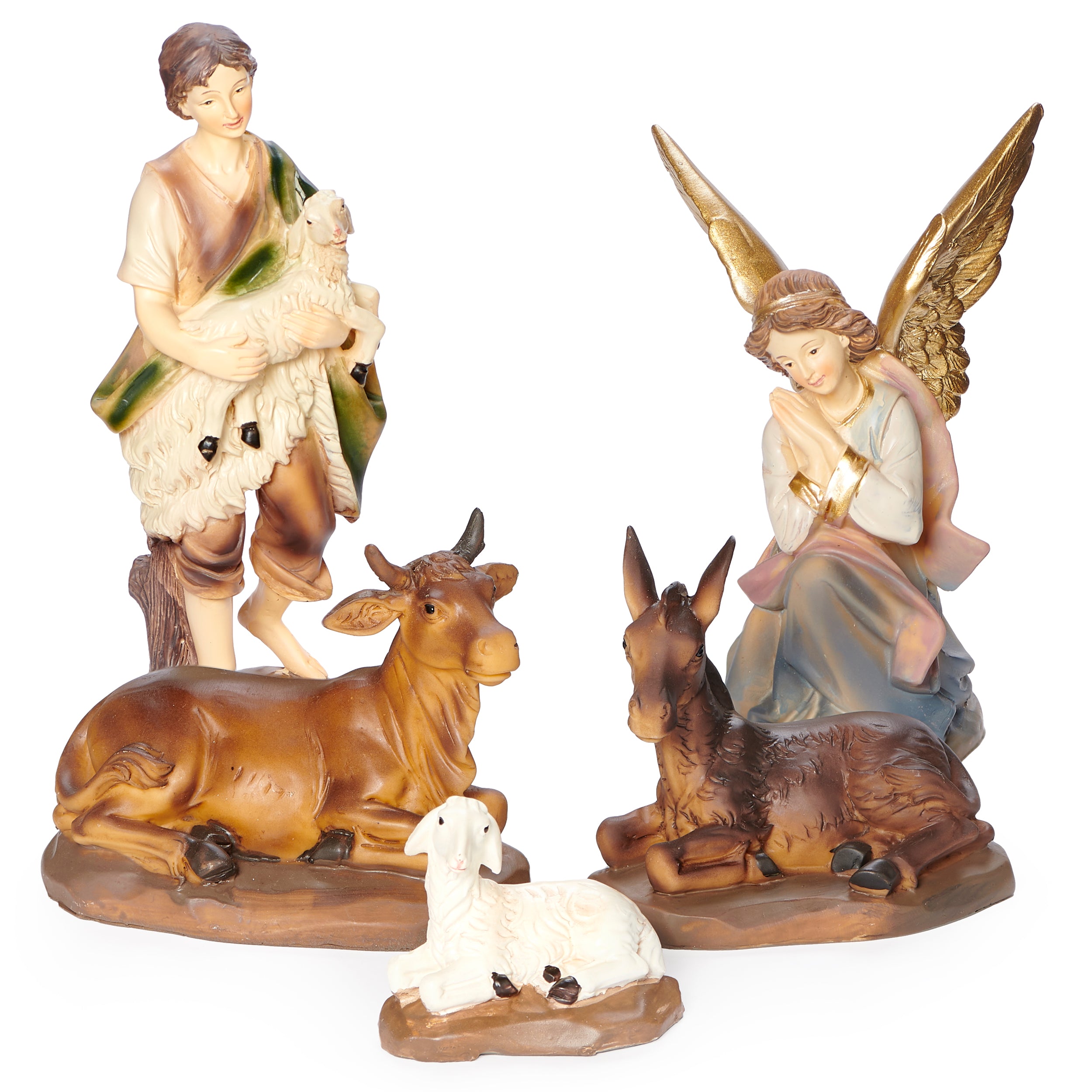 Vintage Color-Washed 11-PC Nativity Set