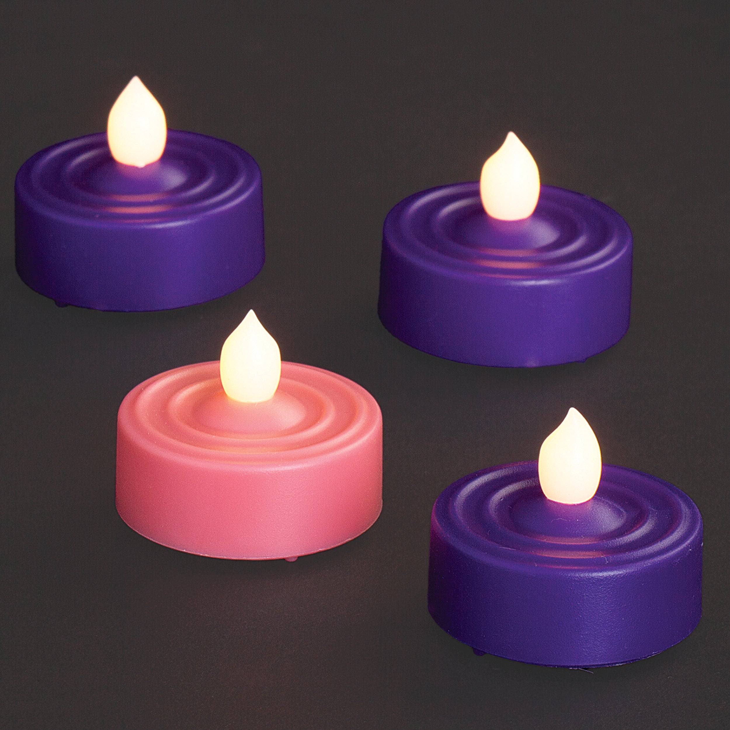 Flameless Advent Tea Candles - Set of 4