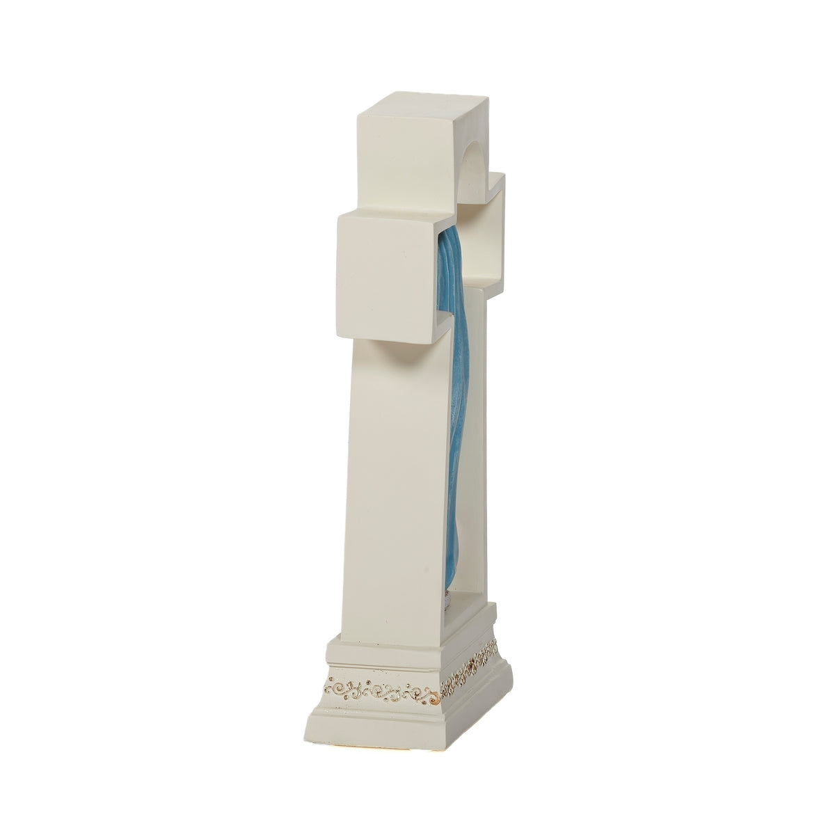 Opposite side view of the Lighted Madonna & Child Cross