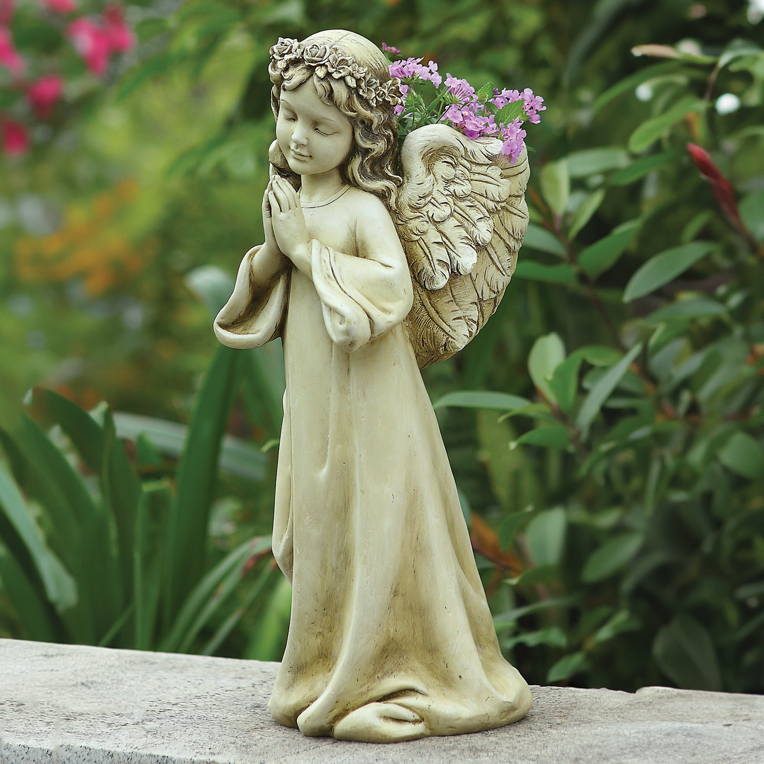 praying angel plant Joseph's Studio Praying Angel Planter Garden Statue
