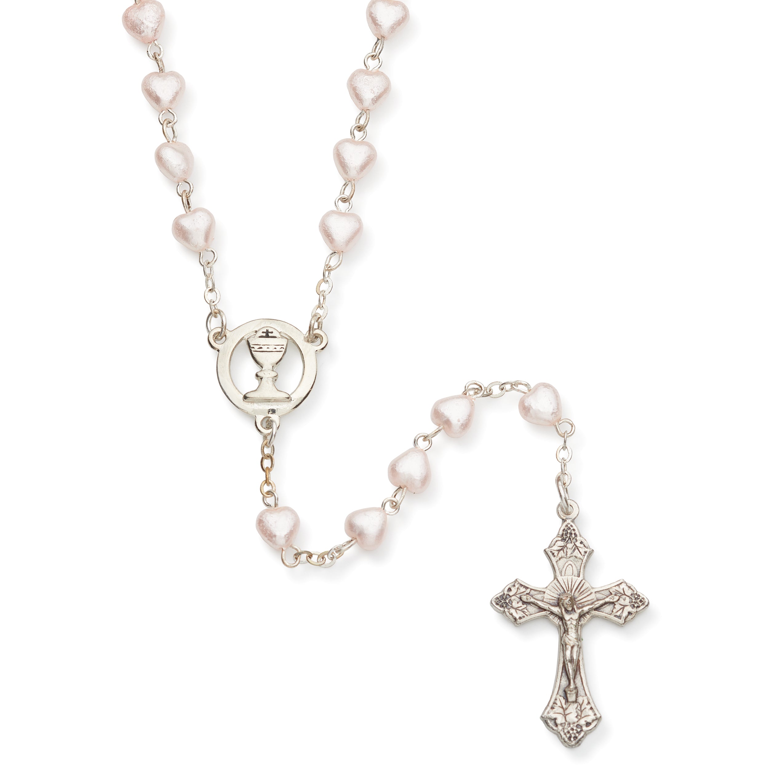 First Communion White Heart Rosary