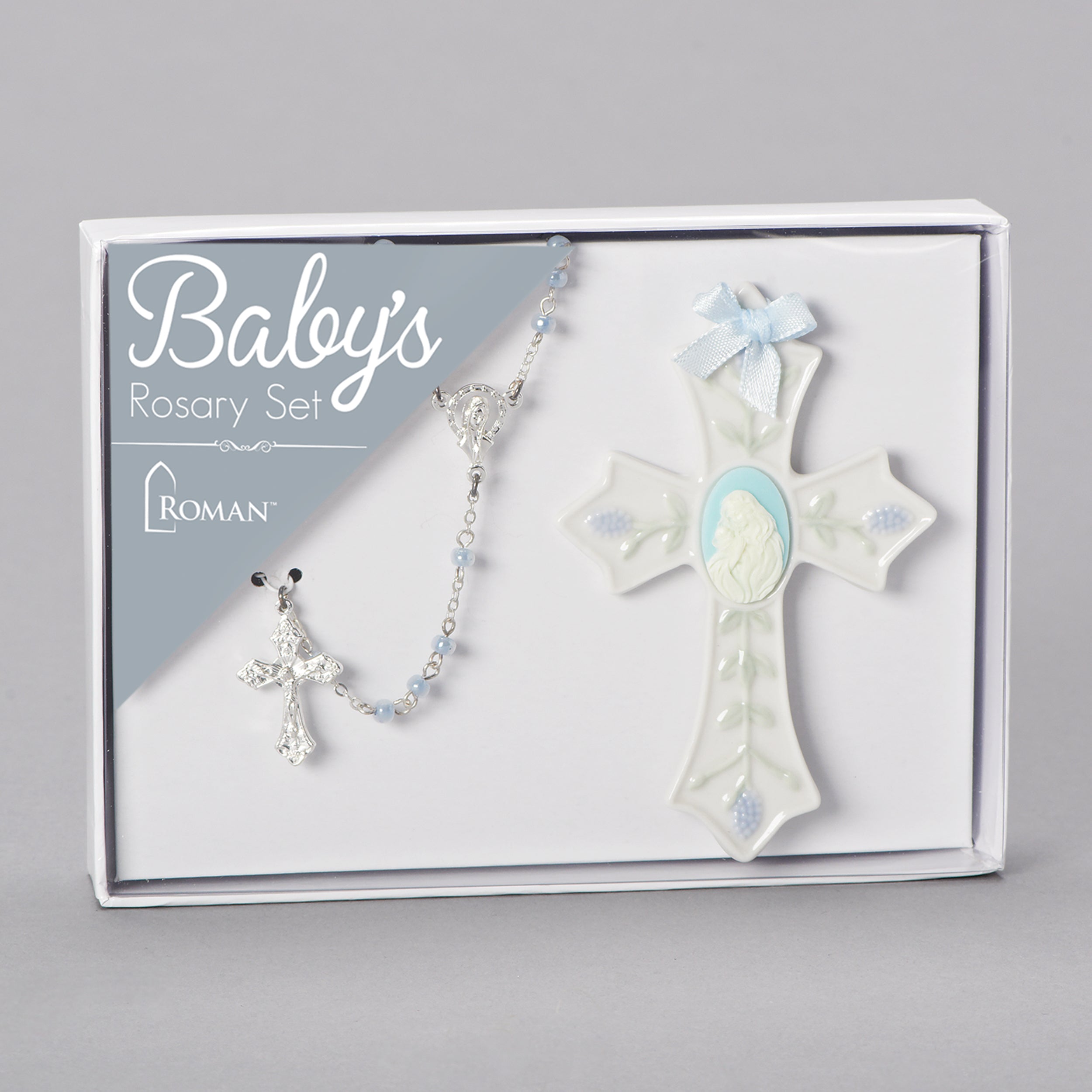 Baby’s Rosary Gift Set with Porcelain Cross