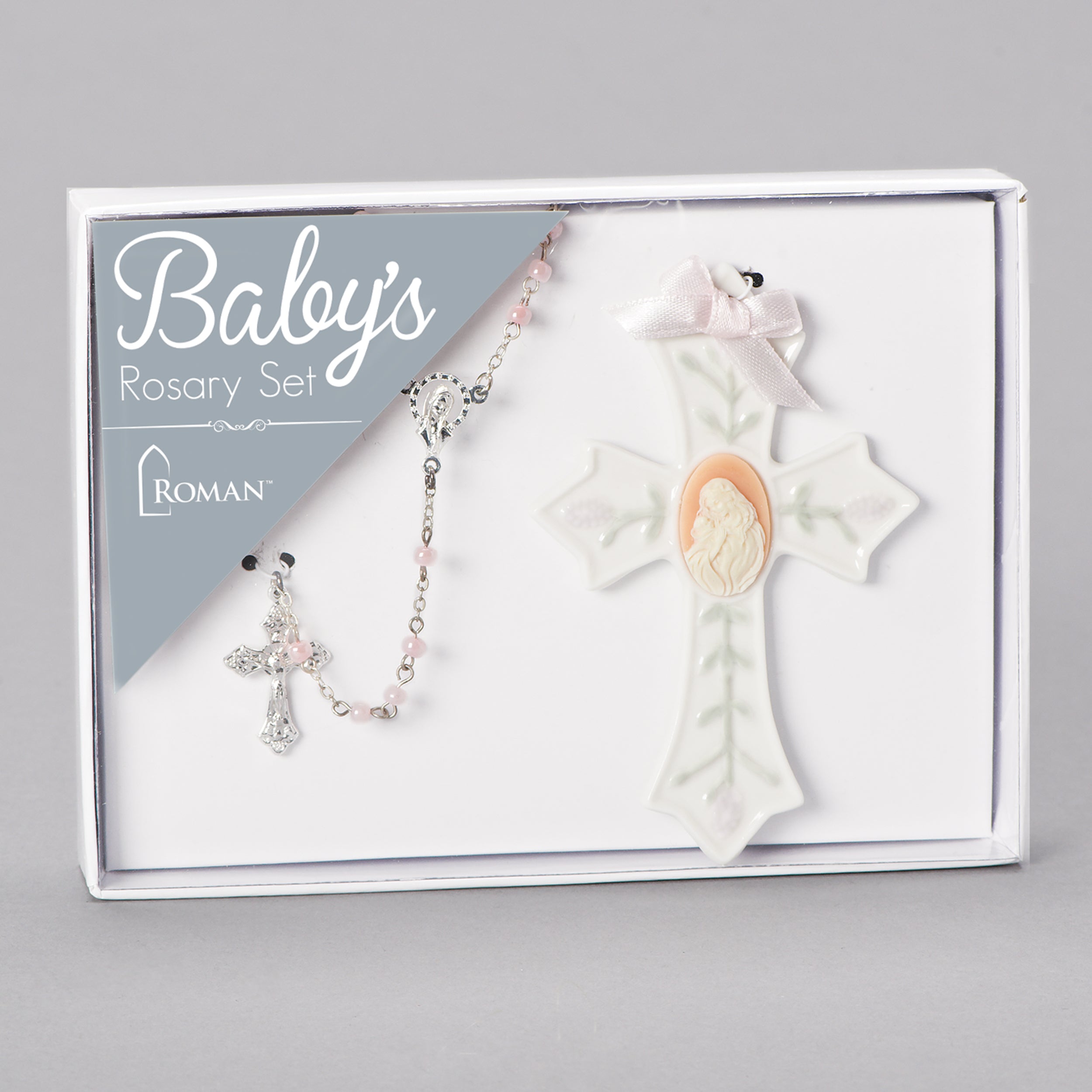 Baby’s Rosary Gift Set with Porcelain Cross
