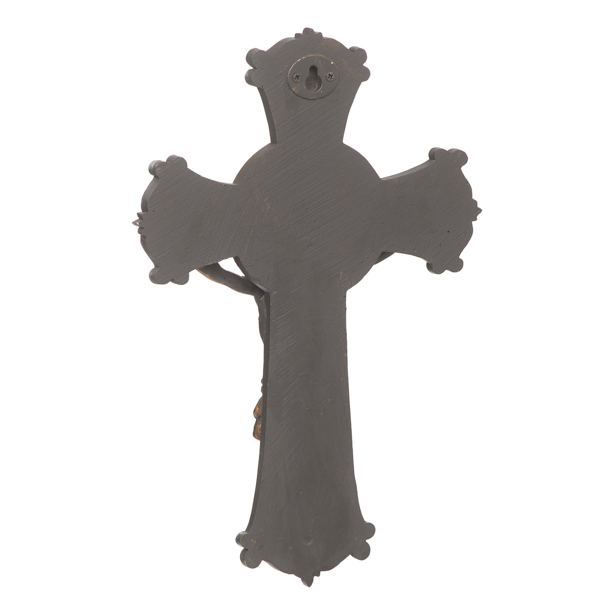 Back view of Joseph's Studio St. Benedict Crucifix showing the dark reverse and cross silhouette