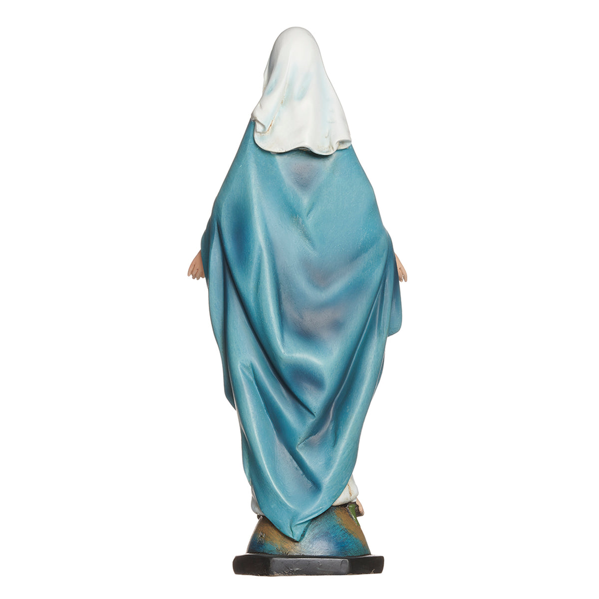 Joseph's Studio Our Lady of Grace statue back view with flowing blue drapery