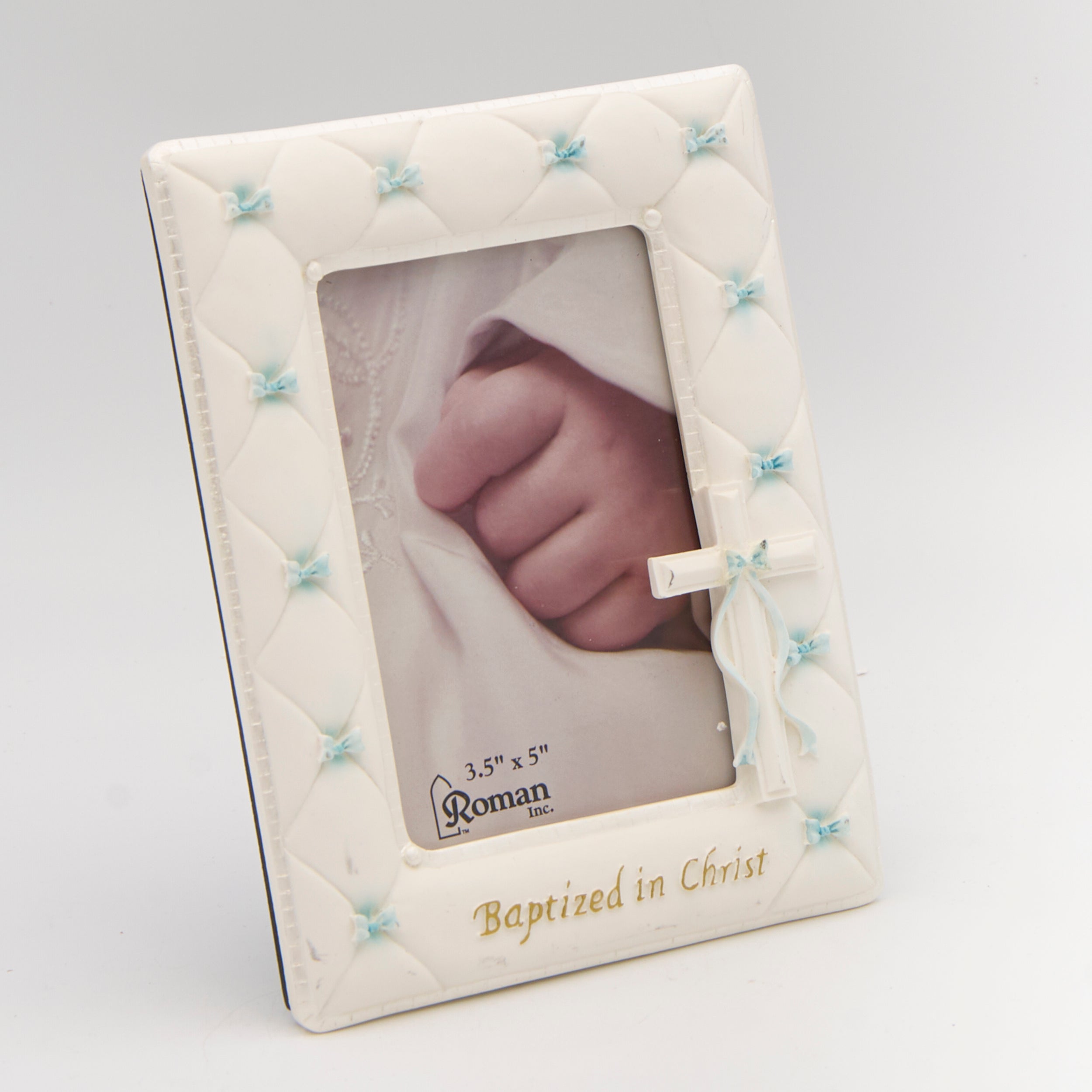 Baptized in Christ Quilted Frame with Cross