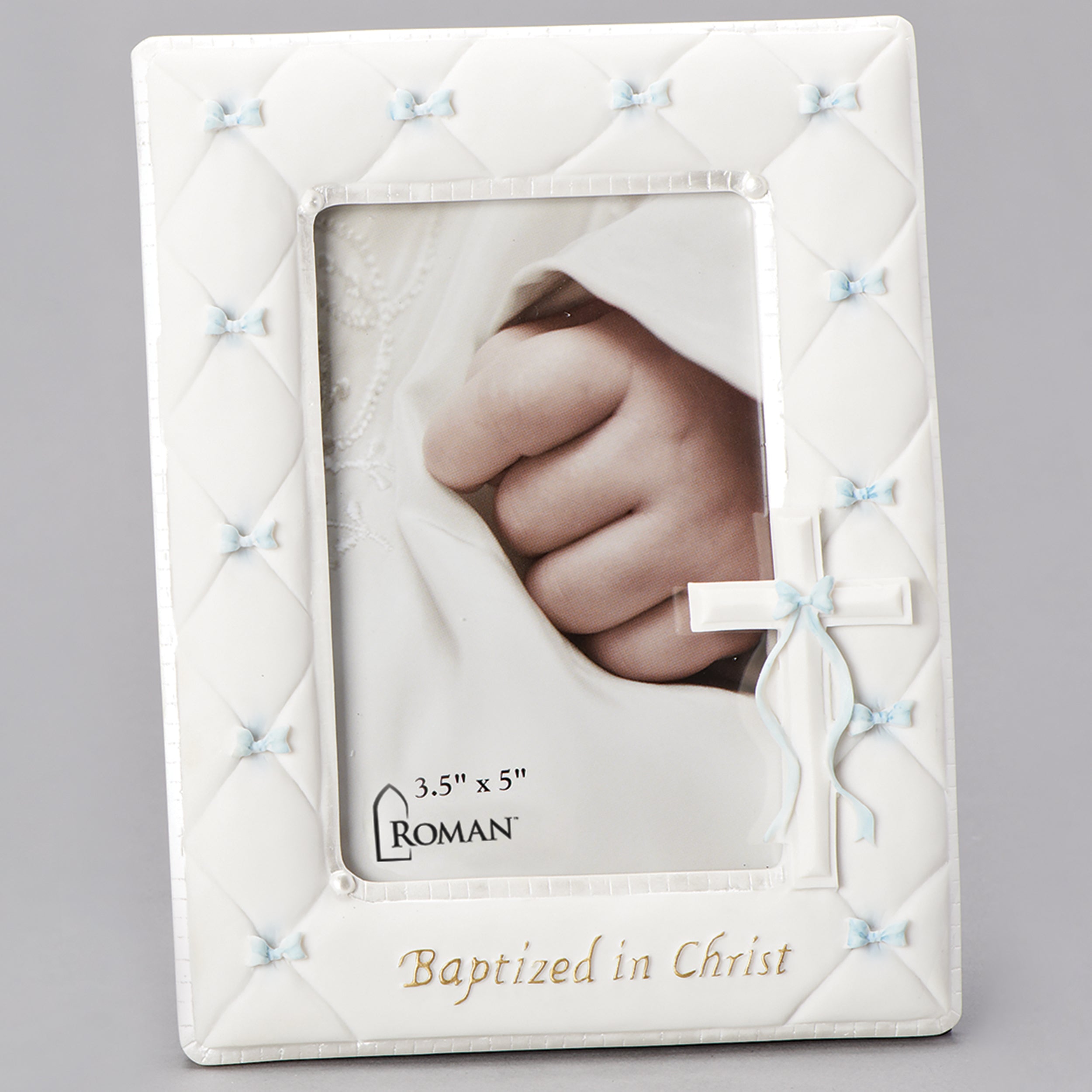 Baptized in Christ Quilted Frame with Cross