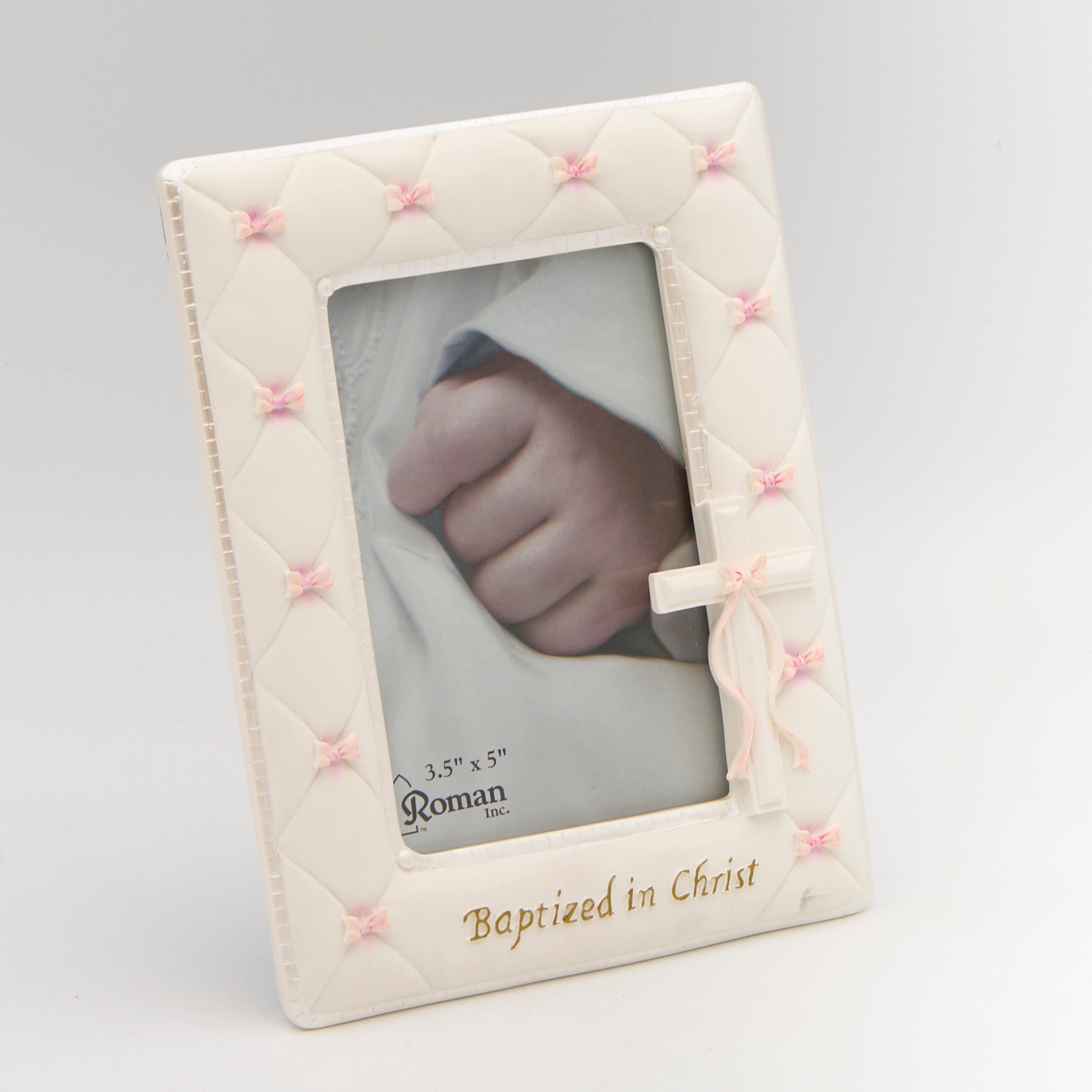 Baptized in Christ Quilted Frame with Cross