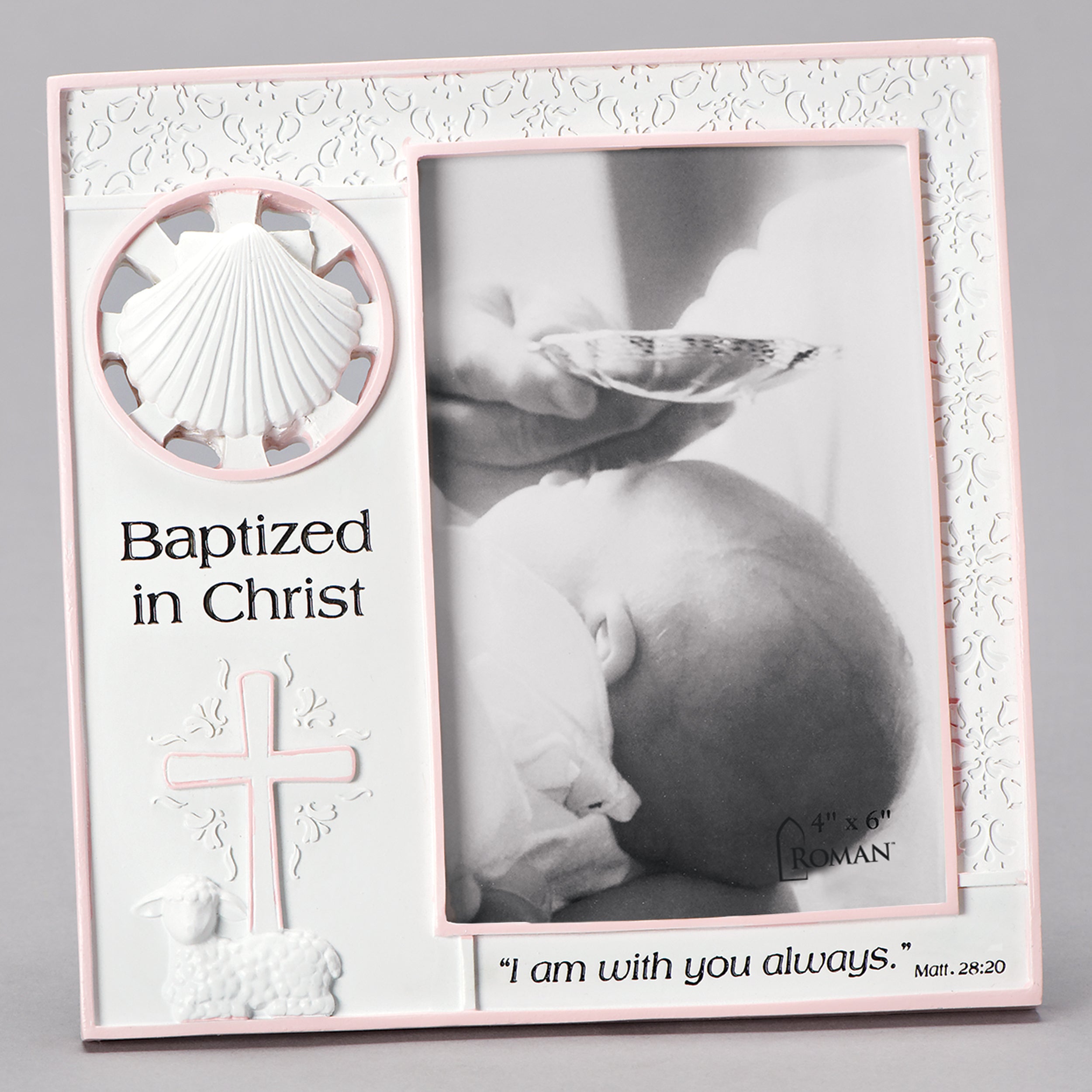 Baptized in Christ Frame with Shell Accent