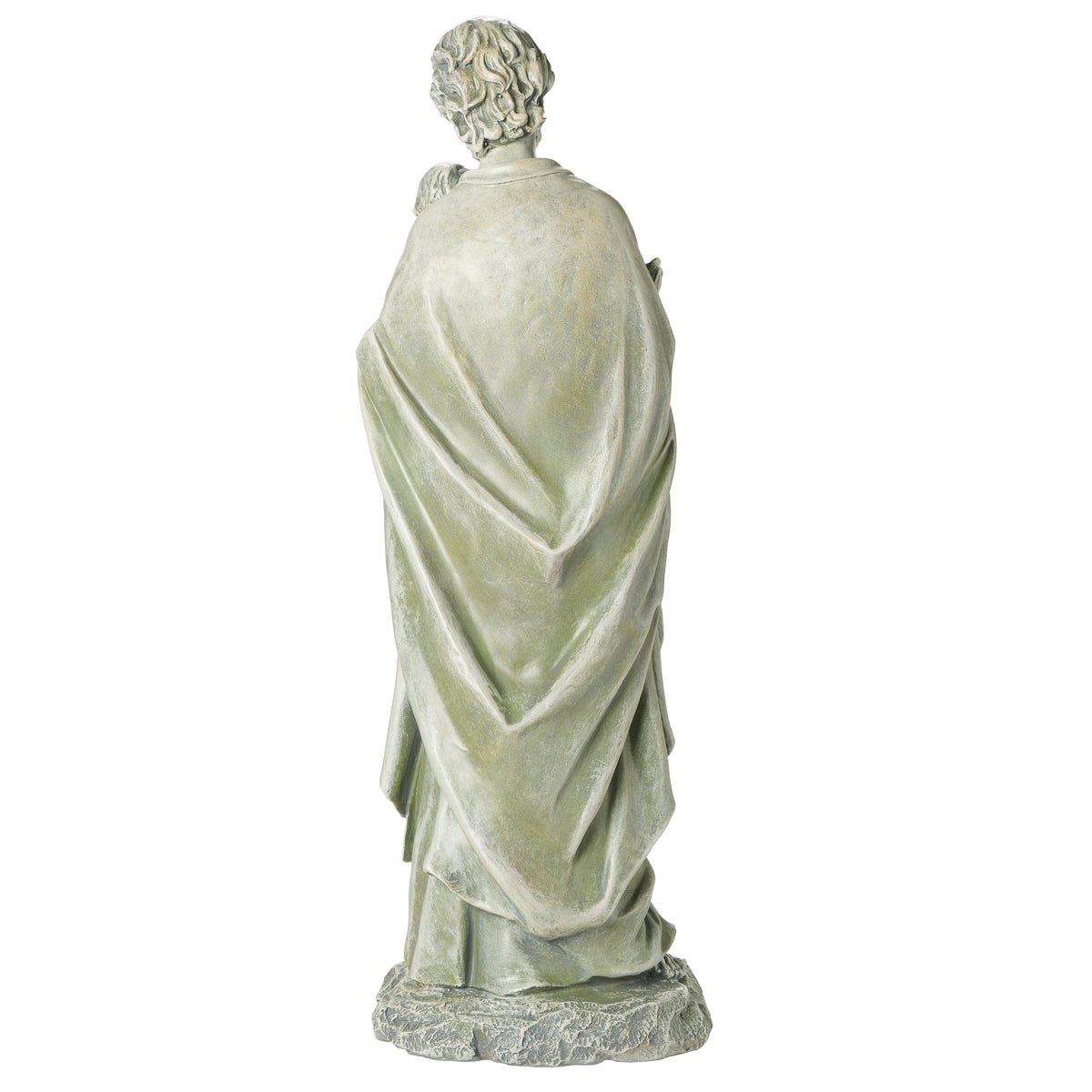 Back view of Joseph's Studio St. Joseph Garden Statue showing the draped robes and sculpted stone-look finish