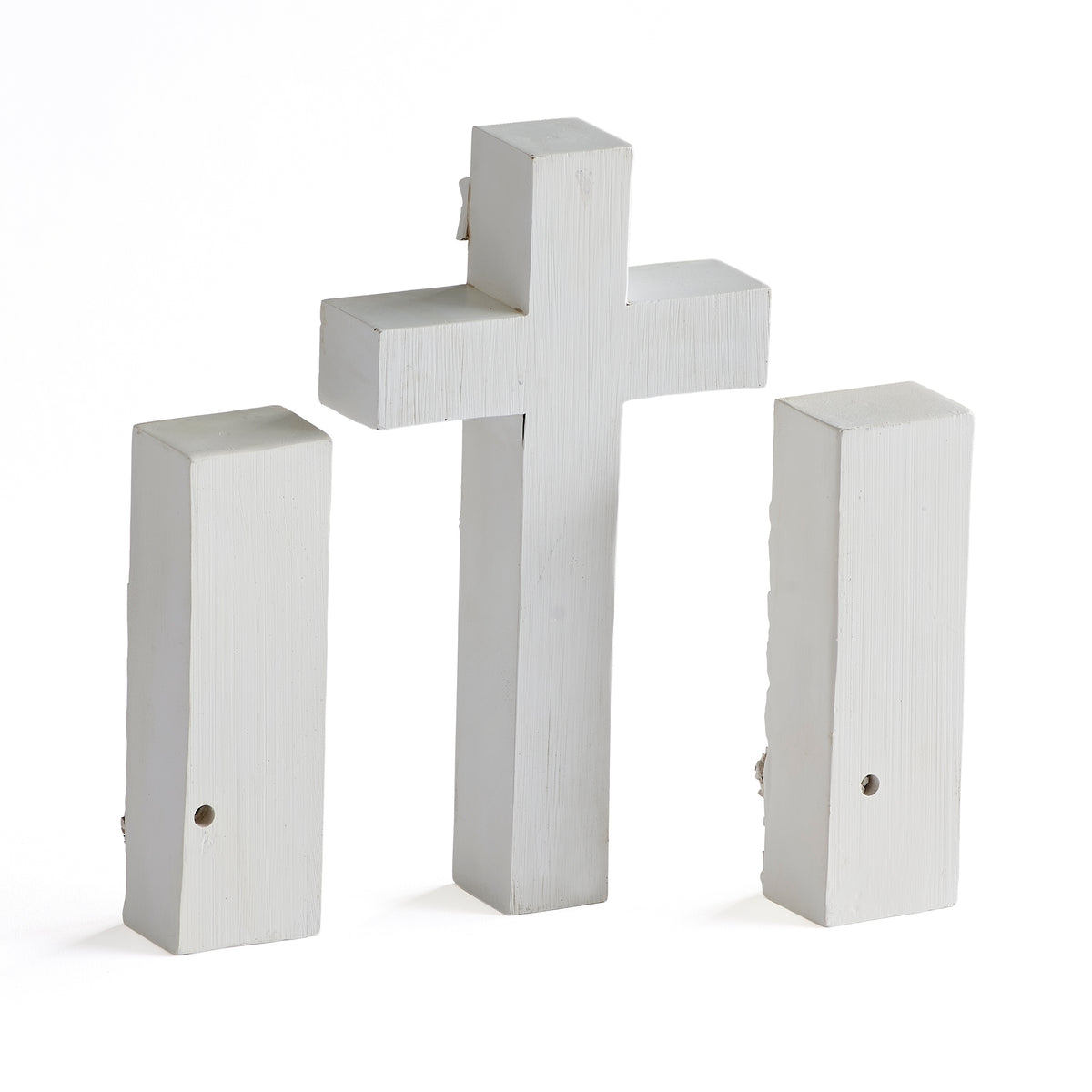 Block Crucifix 3-piece Christian devotional set - back view