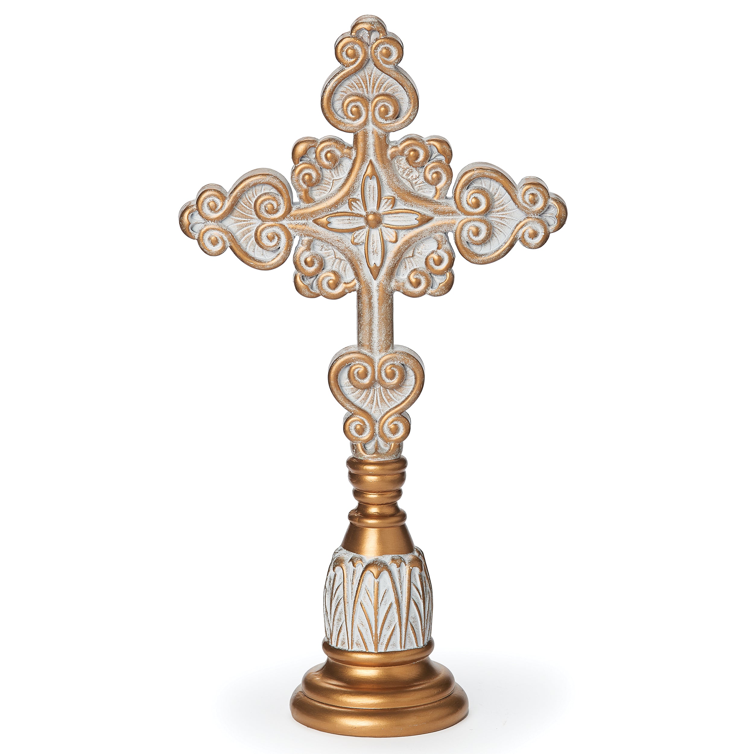 Ornate Gold Tabletop Cross