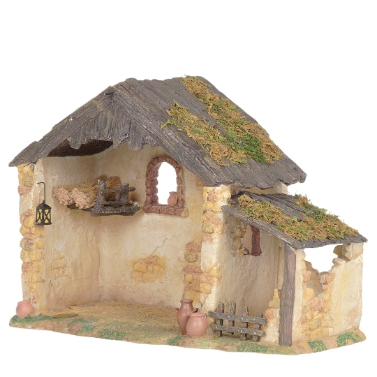 Fontanini Lighted Stone Cottage Stable - 5" Scale