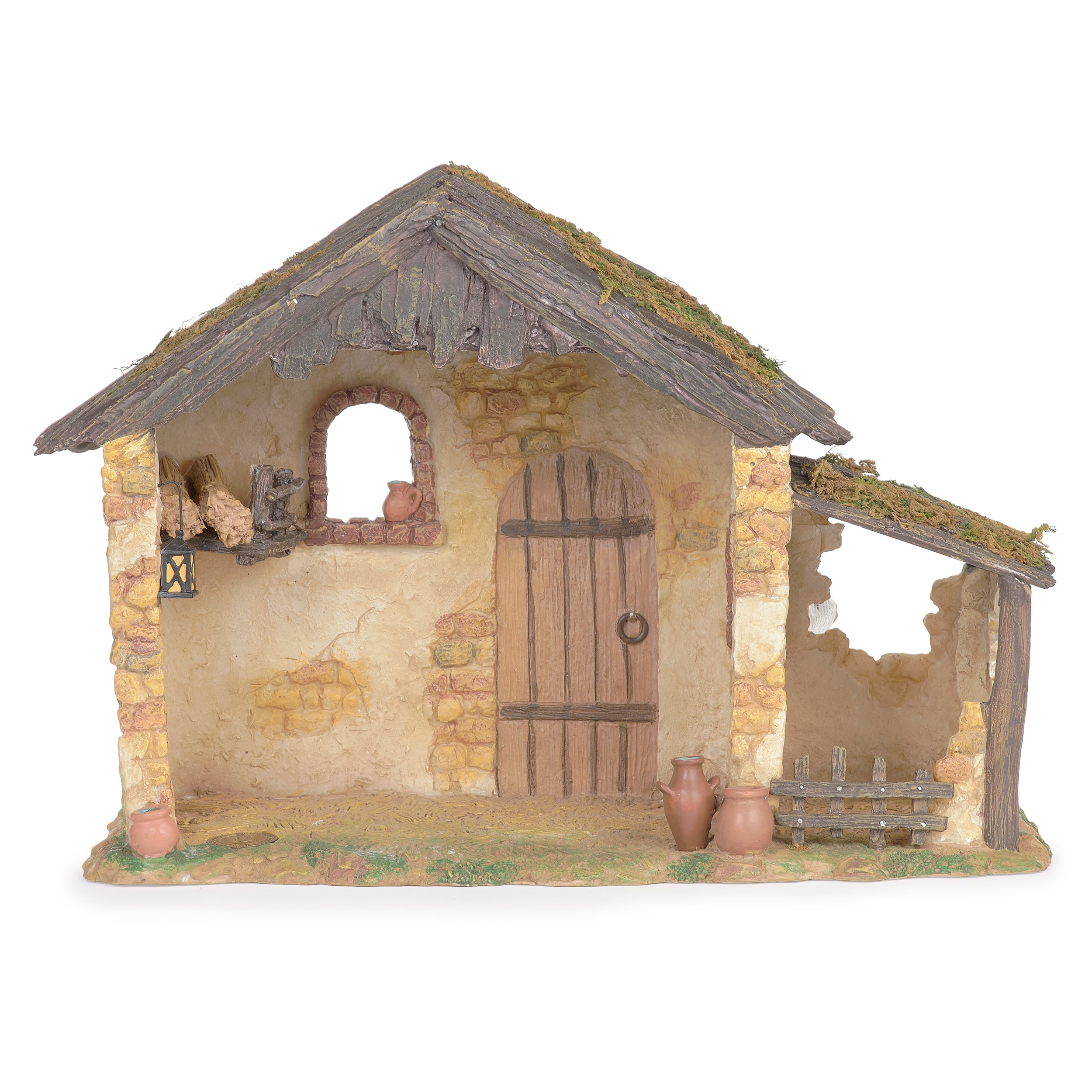 Fontanini Lighted Stone Cottage Stable - 5" Scale